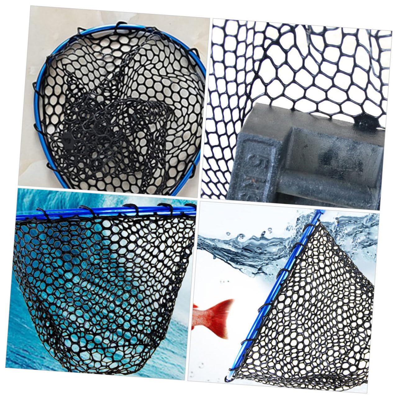 KOMBIUDA Red de Pesca Manual de Aleación de Aluminio Goma, Fácil de Llevar Cuerda de Clip para Pesca en Barco Aguas Poco Profundas