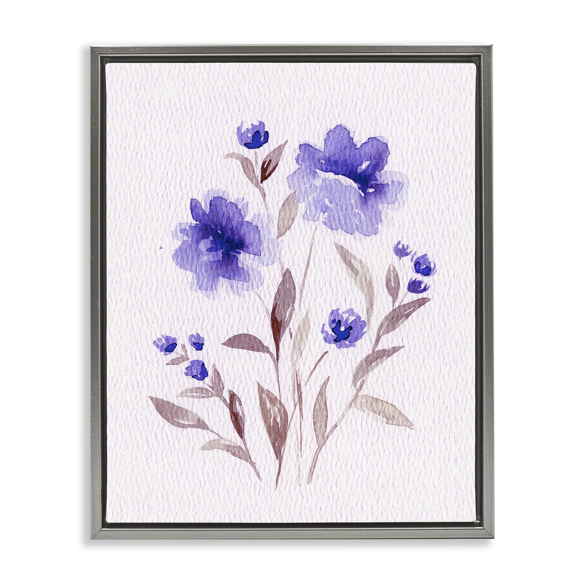 'Blooming Purple Flowers'| Floating Frame Canvas Art