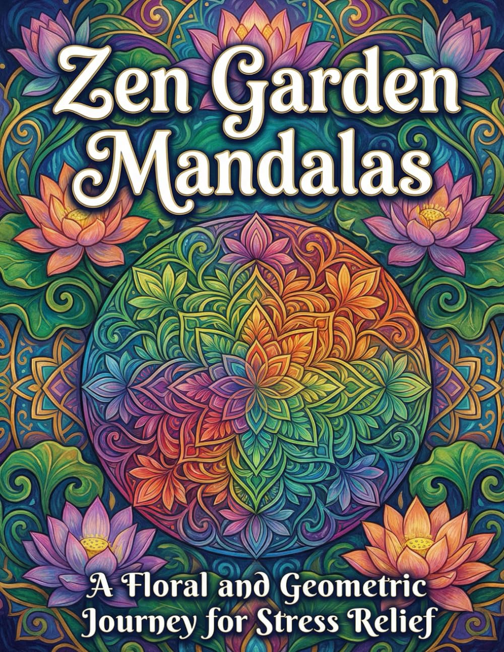 Zen Garden Mandalas: A Floral and Geometric Journey for Stress Relief