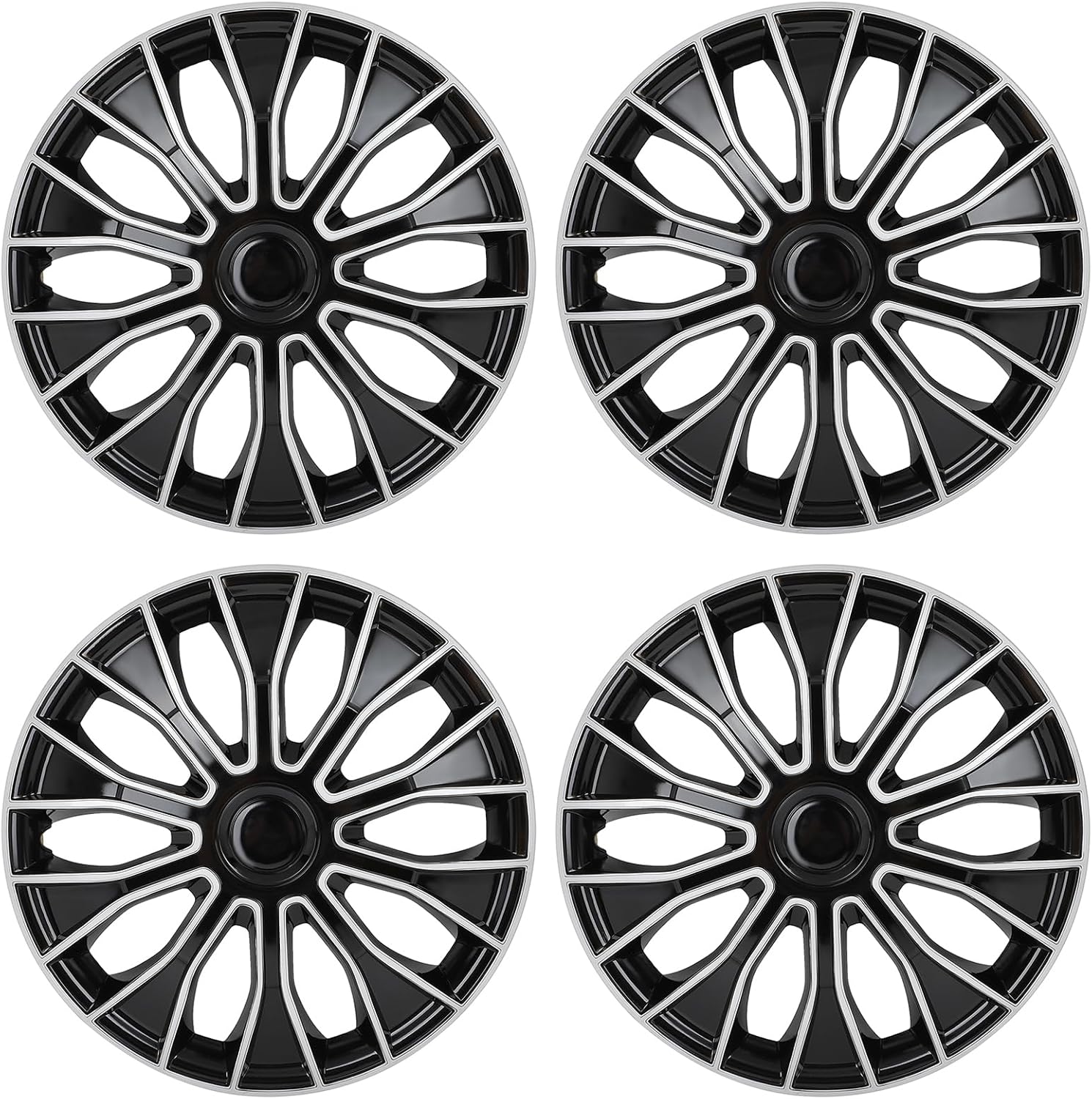 ECCPP 4PCS 15 Inch Hubcap Wheel Cover OEM Replacement Full Lug Skin Durable-Modern & Stylish Auto Tire Replacement Exterior Cap-Snap On Hubcap