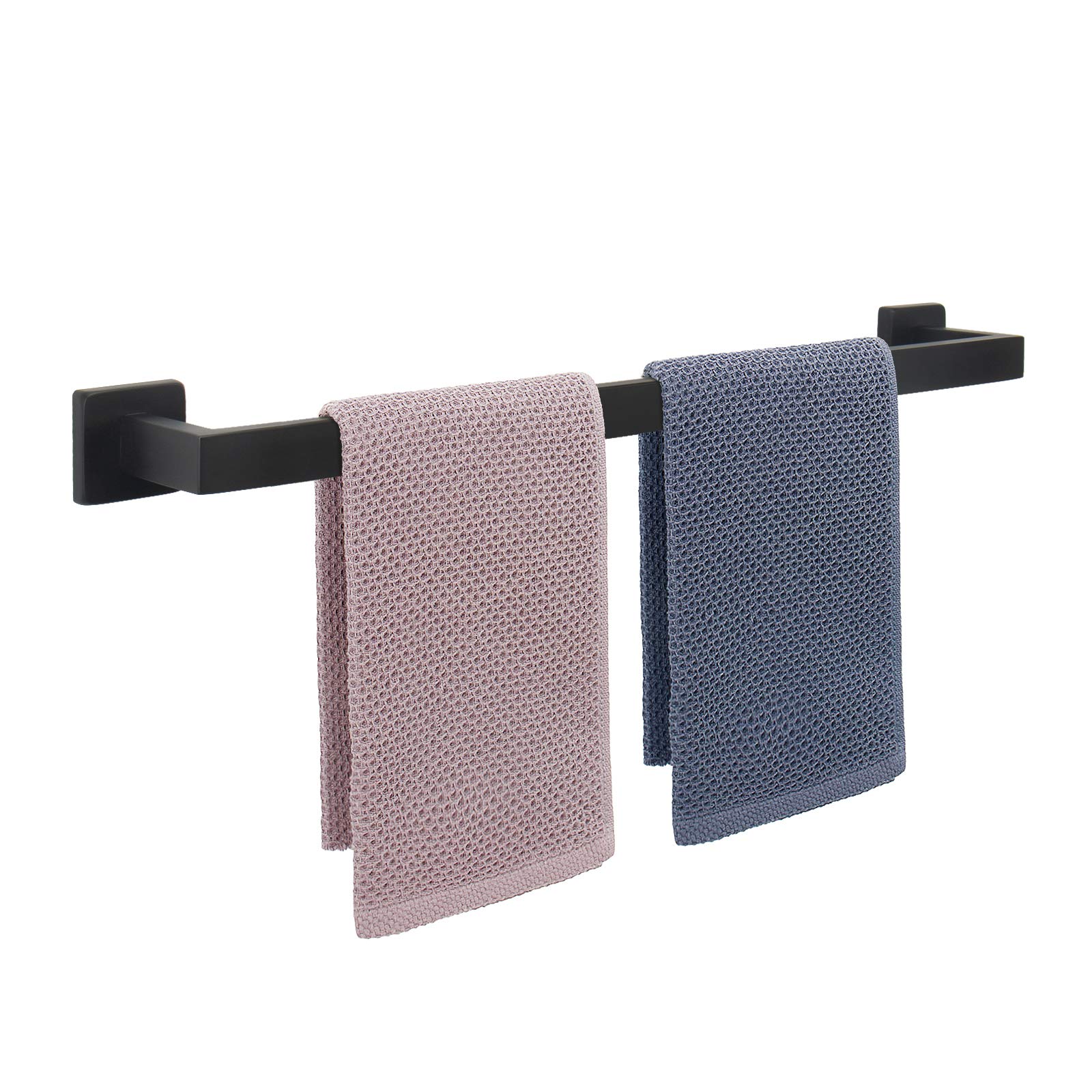 NearMoon Bathroom Towel Bar, Bath Accessories Premium Thicken Stainless Steel Square Shower Towel Rack for Bathroom, Towel Holder Wall Mounted (Matte Black, 27 Inch)