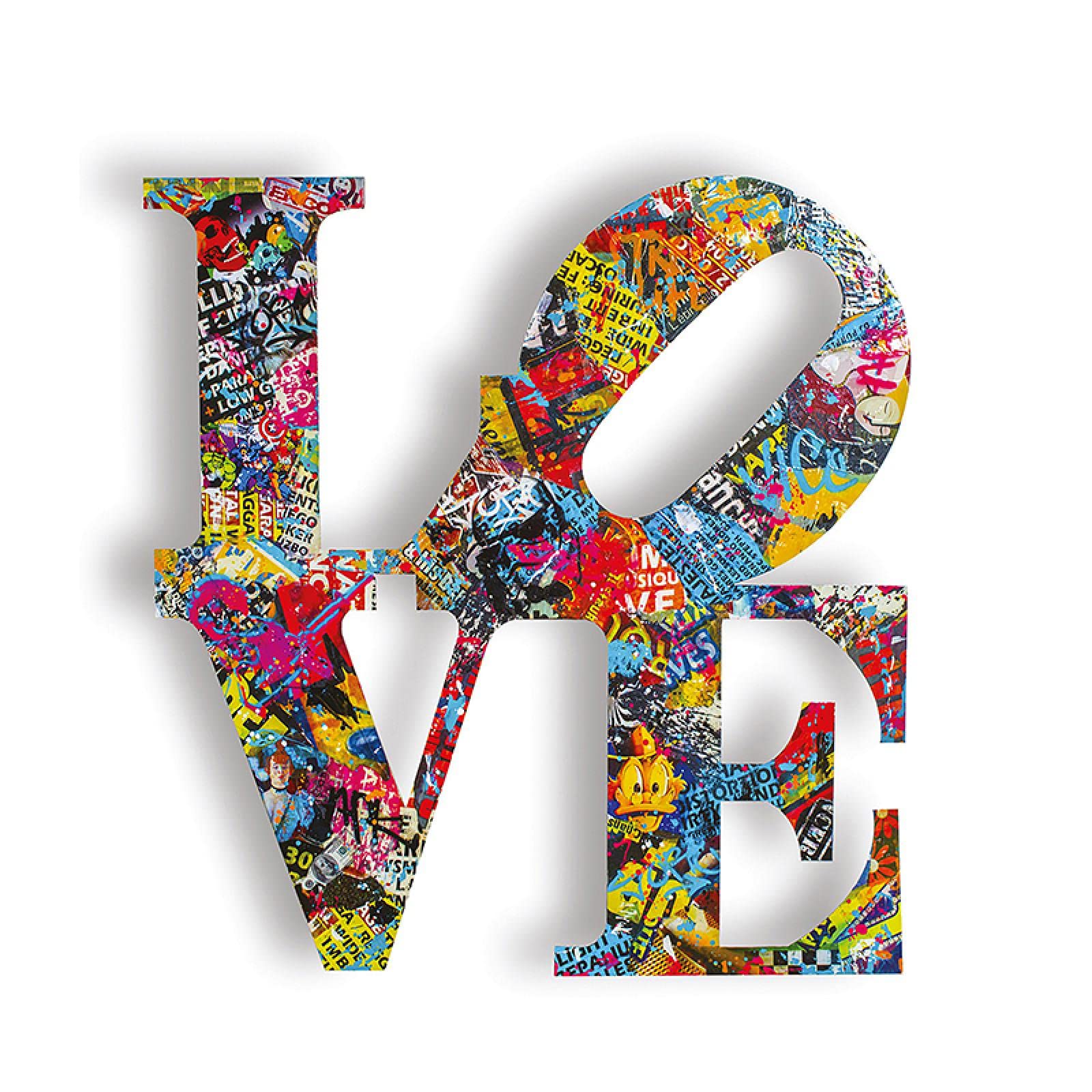Guying Art Frameless Street Graffiti Art Letter Love Canvas Painting Abstract Posters And Prints Wall Art Pictures For Living Room Home Decor 80X80cm(31X31in)