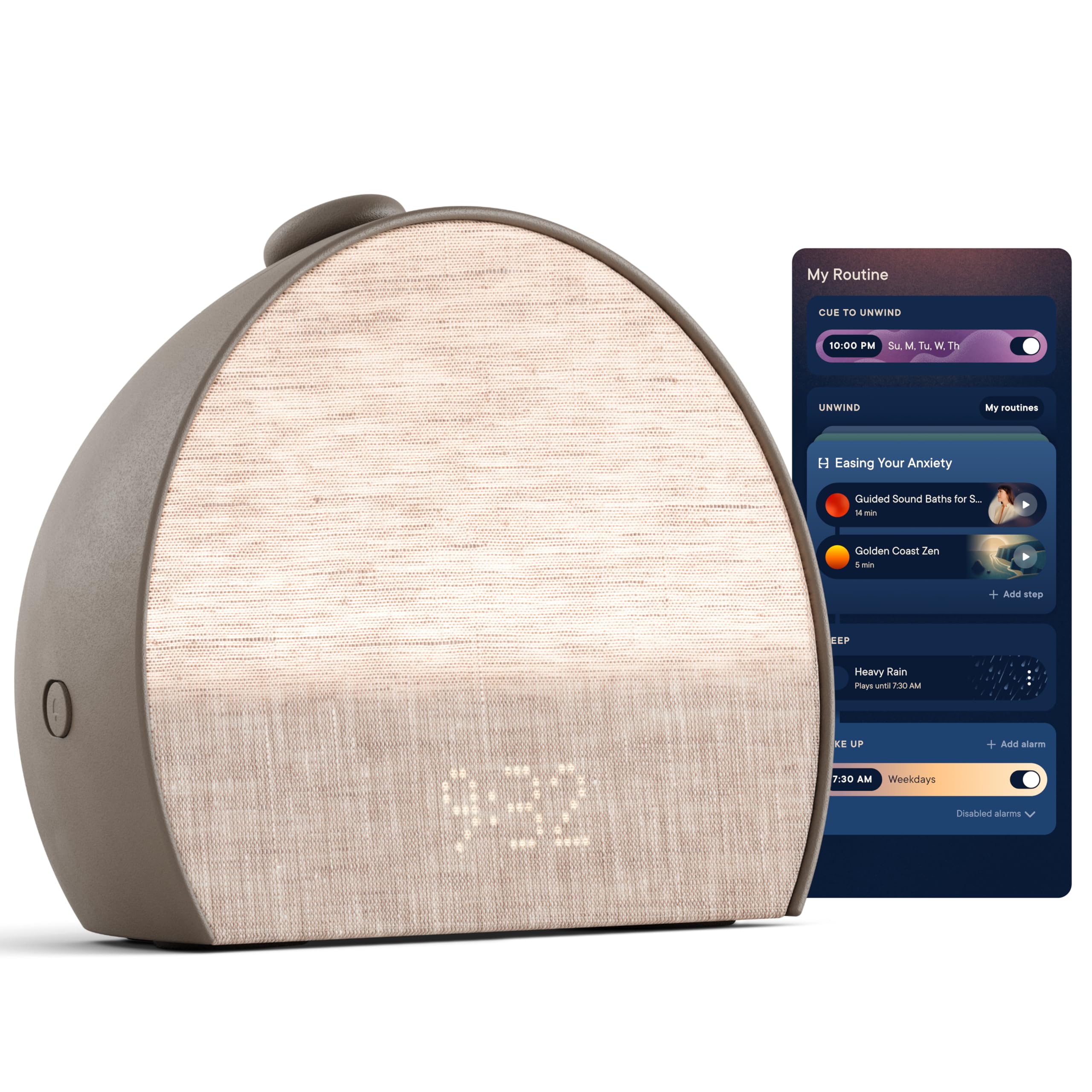 Hatch Restore 3 Sunrise Alarm Clock, Sound Machine, Smart Light (Cocoa) - White Noise, Screen-Free Sleep Routine