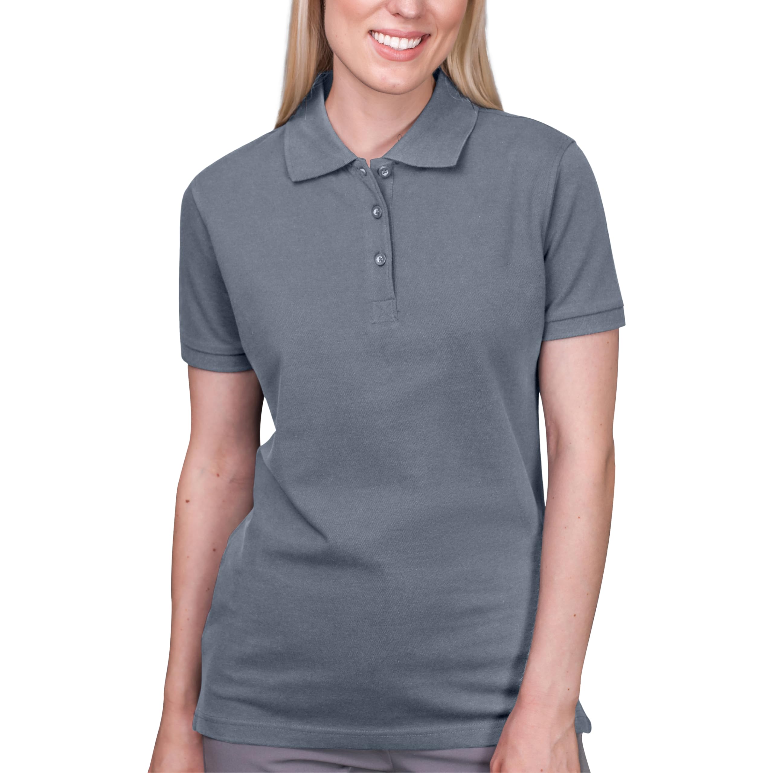 HRM Premium Damen Polo-Shirt - Heavy Stretch aus 95% Baumwolle & 5% Elasthan - Basic Polohemd bis 40°C Waschbar - Hochwertiges & Nachhaltiges Oberteil - Workwear