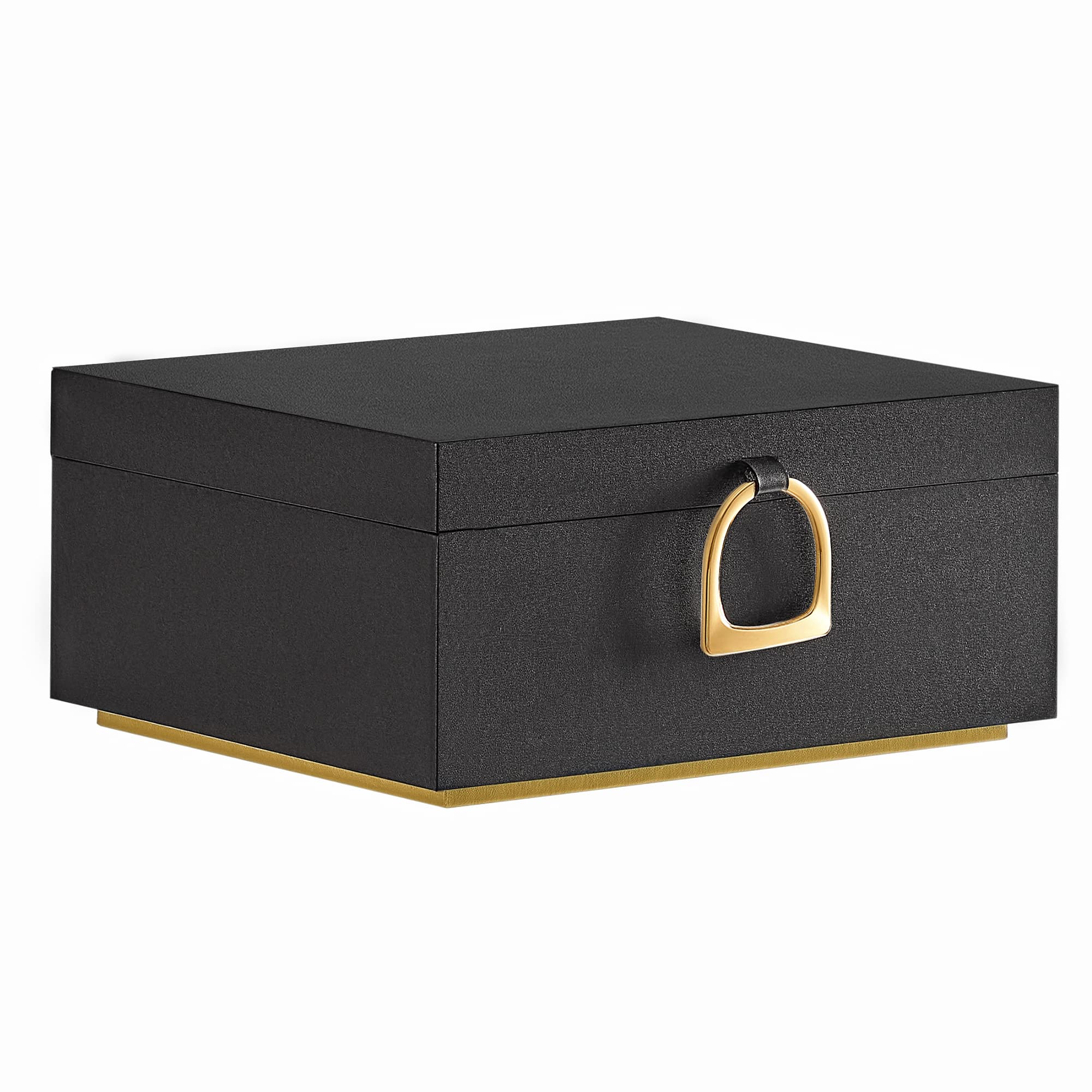 SONGMICS SONGMICS Joyero 2 Capas, Joyero con Asa, Bandeja Flexible para Joyas, Caja para Joyas, Efecto Flotante, 20,5 x 24 x 11 cm, Idea Regalo, Negro JBC165B01
