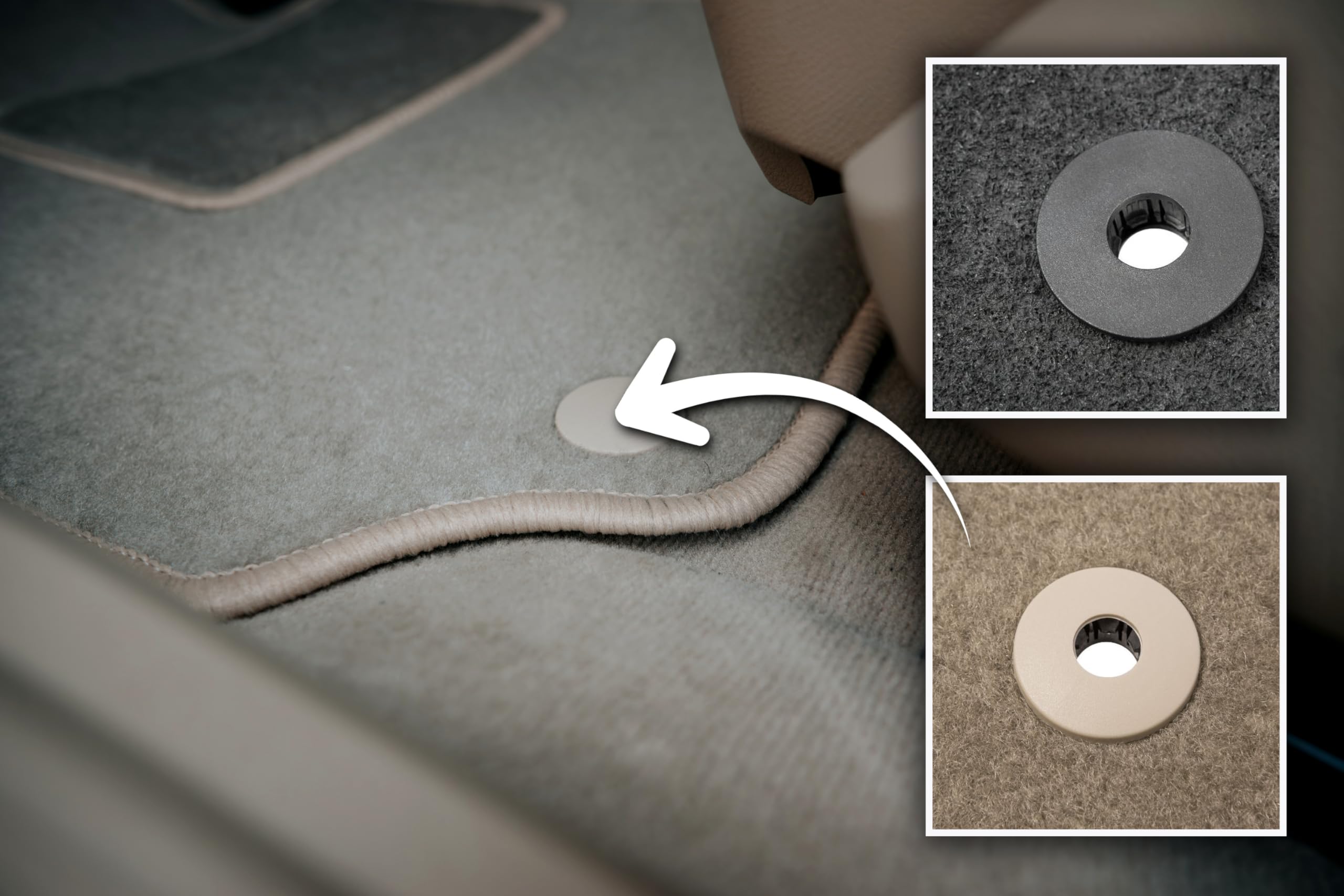 Alfombrillas de Coche de Terciopelo a Medida, compatibles con Volvo XC90 I SUV 7 plazas (2002-2014)