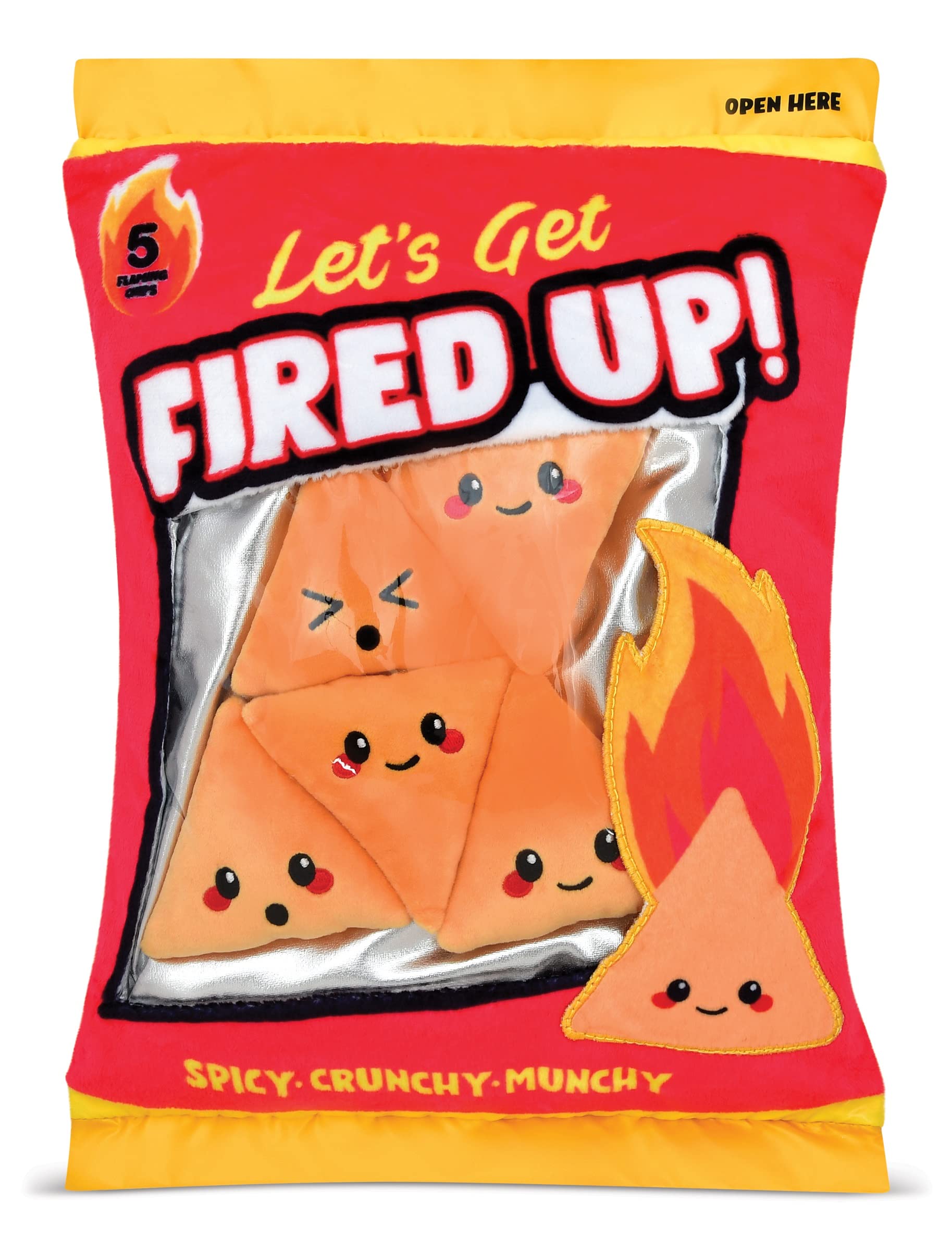 iscream Play with Your Food! Fire Nacho Chips Fleece Play Pillow Set with Embriodered Accents