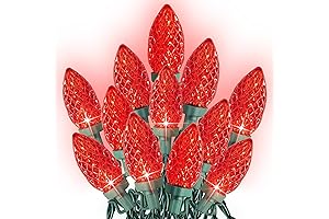 Dazzle Bright C9 Christmas String Lights for Outdoor Red Decorations