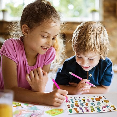 Miniatura 5 de sinceroduct 84 piezas de calcomanías de diamante para niños, kits de arte de mosaico, calcomanías de gema 5D, kits de arte y manualidades