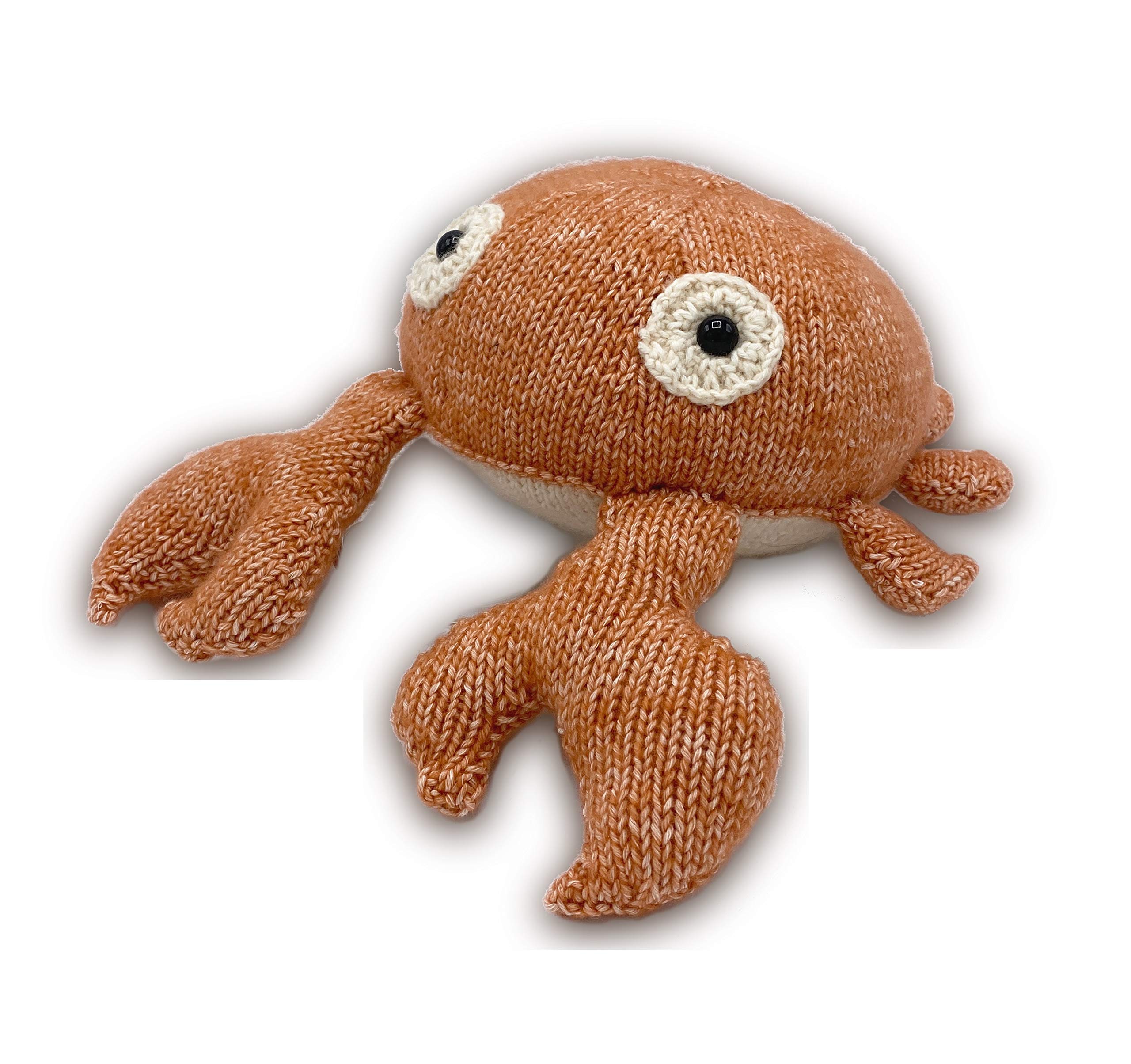 Knitting Kit for DIY with instructions and material for Karel Krabbe 25 cm, Orange,White