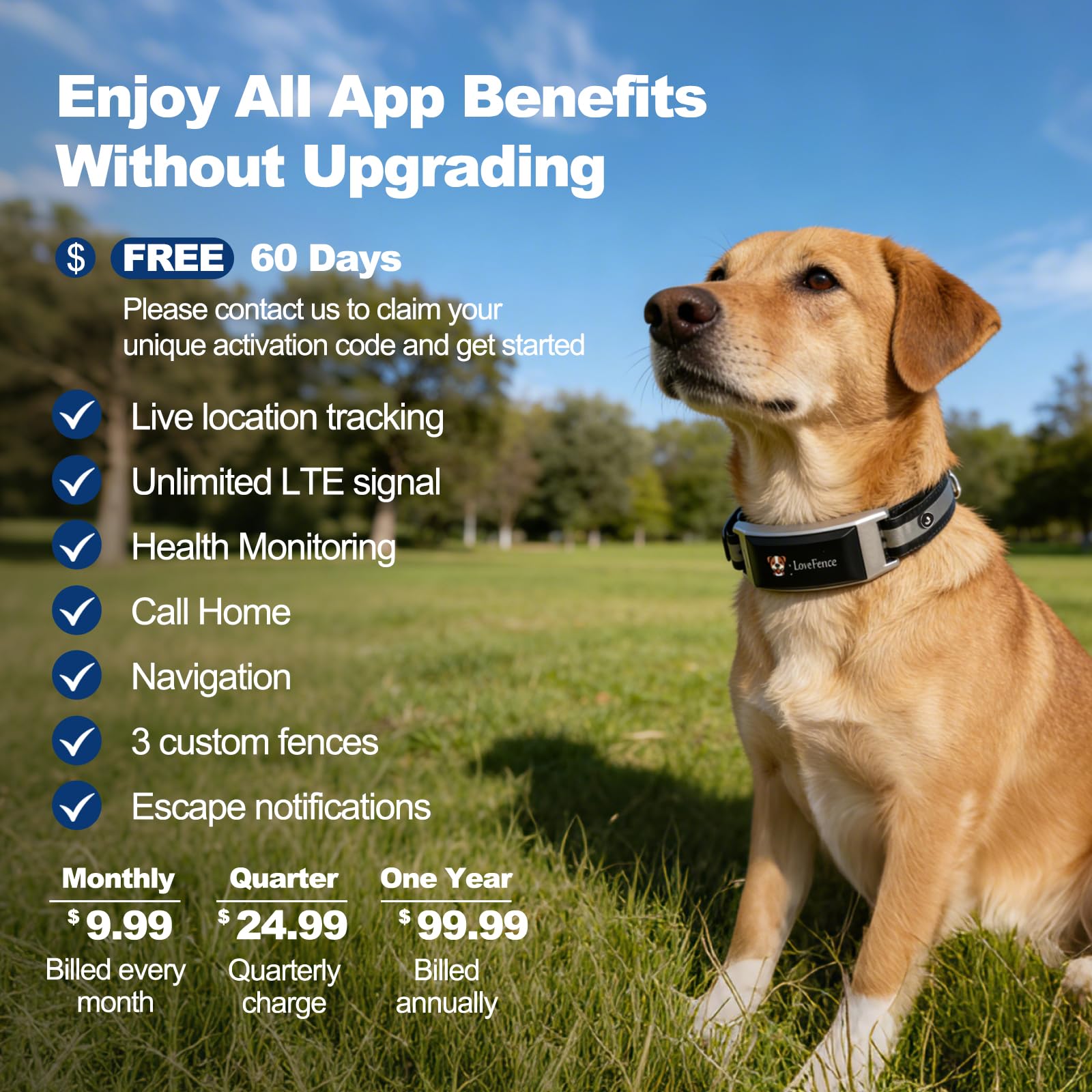 GPS Electric Dog Fence, Wireless Dog Fence, Subscription-Based System, Portable Fence for Outdoor Use, Rechargeable Waterproof Silicone Collar Adjustable for Dogs - image 4