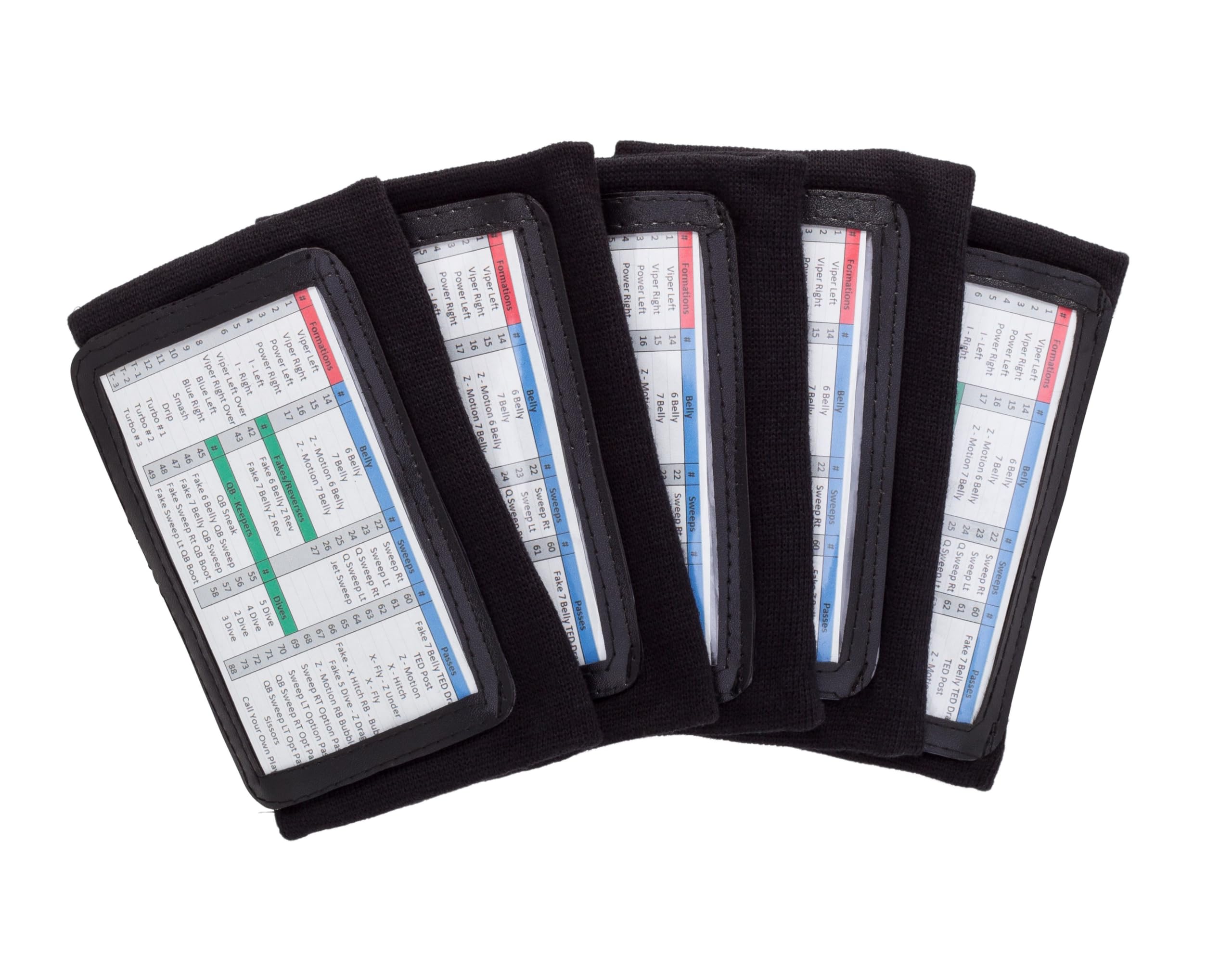 Football Play Wristbands - Adult Quarterback Gear - Wristband Playbook - Softball Wristbands for Signs - Soccer, Baseball & Catchers Wristband - QB Play Card Wrist Band Training Equipment