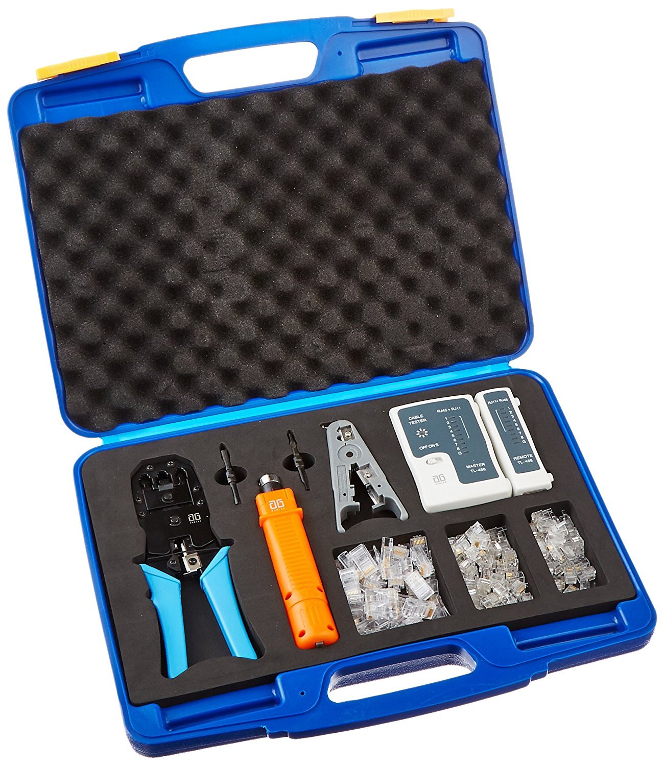 AGC-K315A Professional Networking Tool Kit with Cable Tester, Punch Down Tool, Cable Stripper