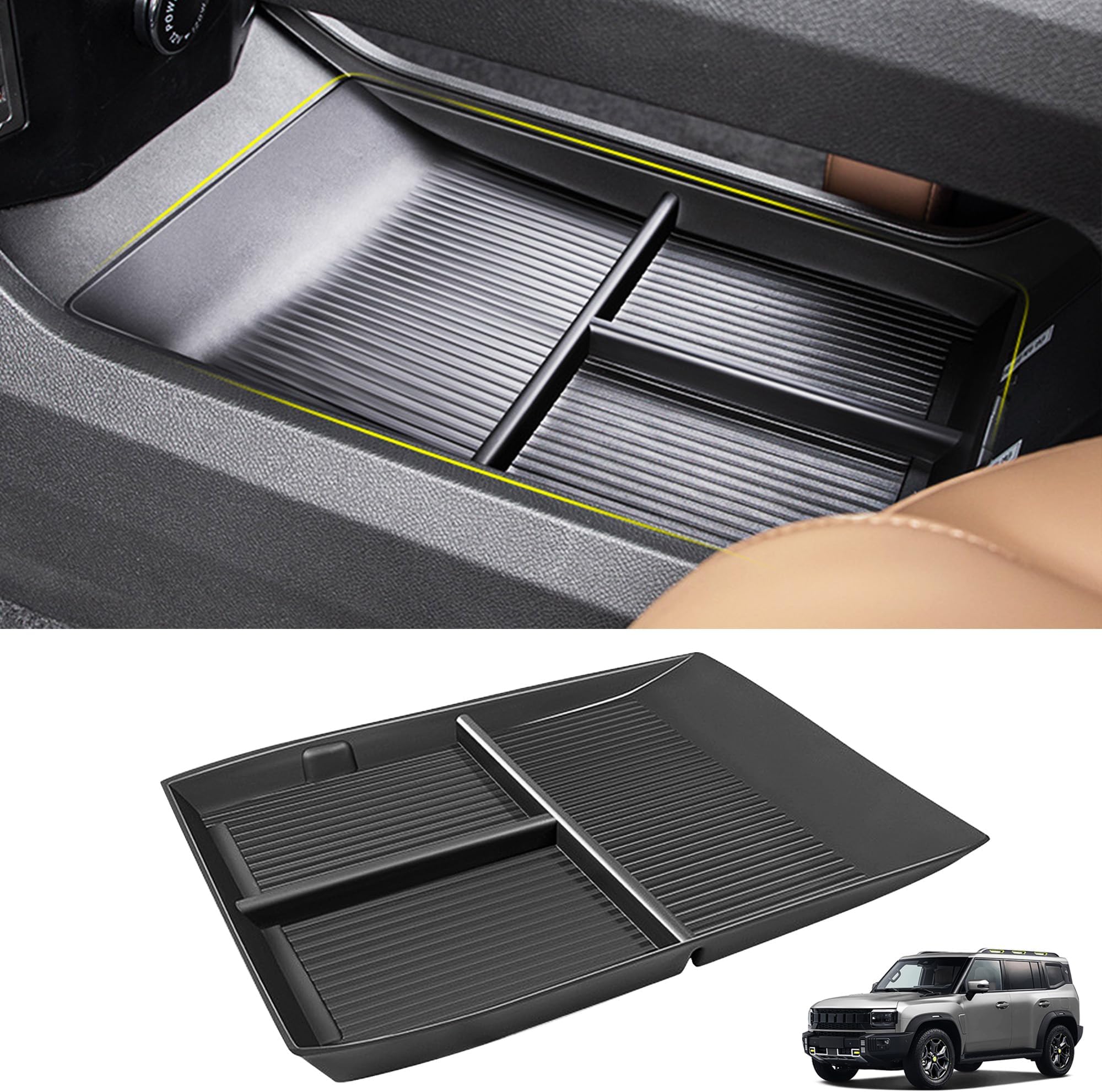 Under the Central Console Storage Tray Accessories Compatible with Jetour Traveller T2