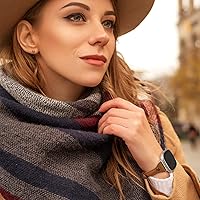 Vista 6 de Minyee Compatible con Fitbit Versa 3/Fitbit Sense Band para mujeres y hombres, correa de cuero delgada y fina, pulsera para Fitbit Versa 3/Fitbit