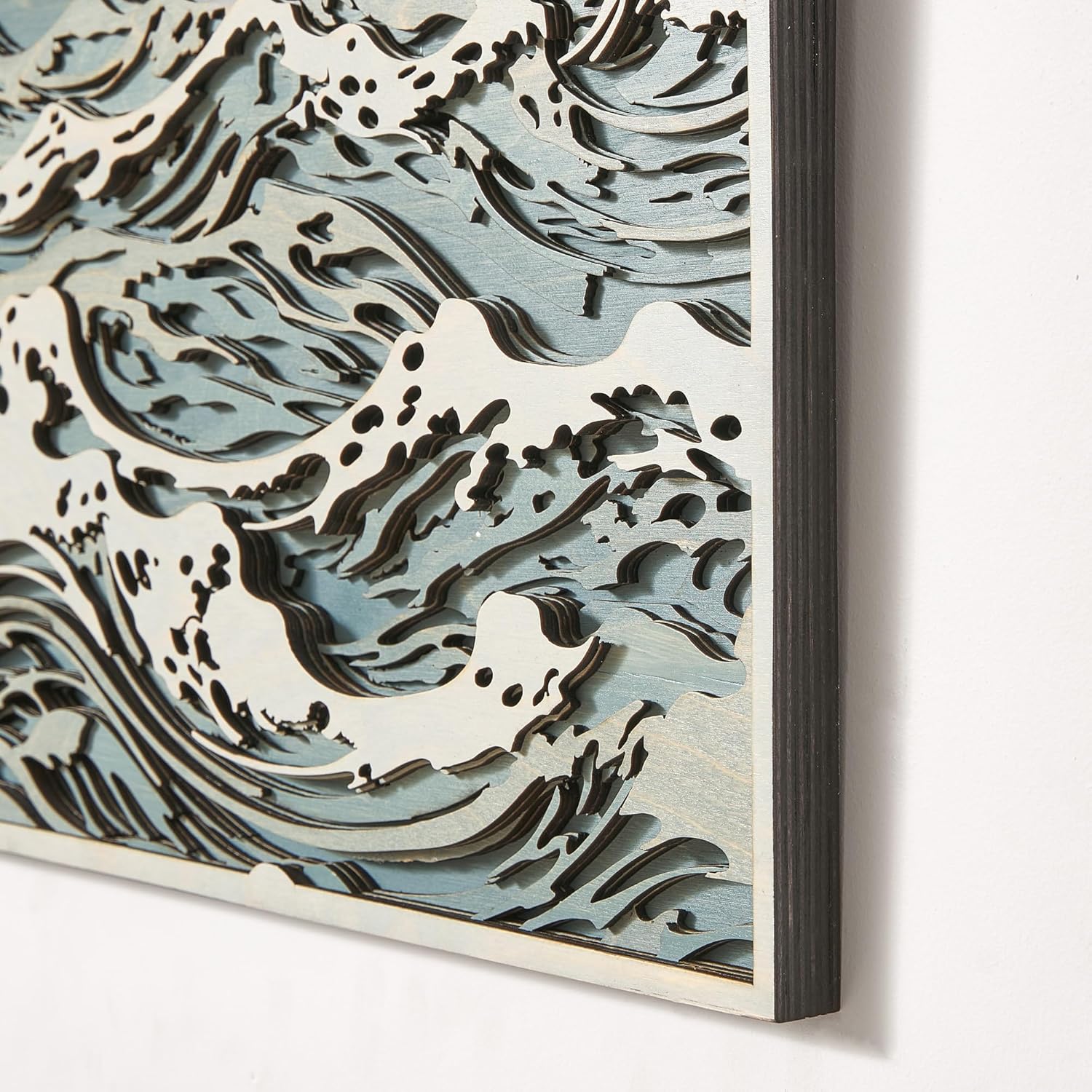 NEODECO Parametric Wood Waves wall decor, 3D wood wall sculpture, Waves in the Stormy Ocean Wood Wall Art, Abstract wall decor, Acoustic wall panel (Medium)