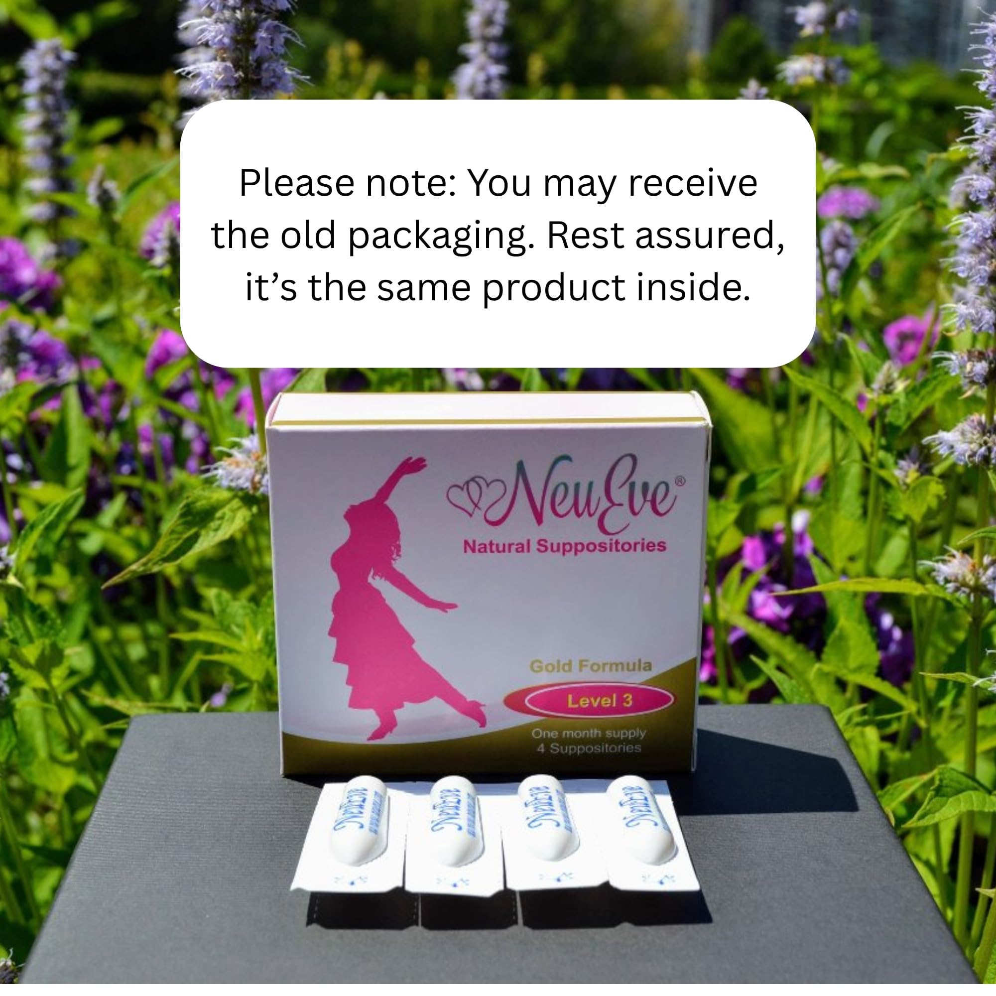 NeuEve Gold Vaginal Moisturizer for Menopause Support, Vaginal Dryness, Odor Control, pH Balance, All-Natural Ingredients, Phase 3 | 4 Count | 1-Month Supply