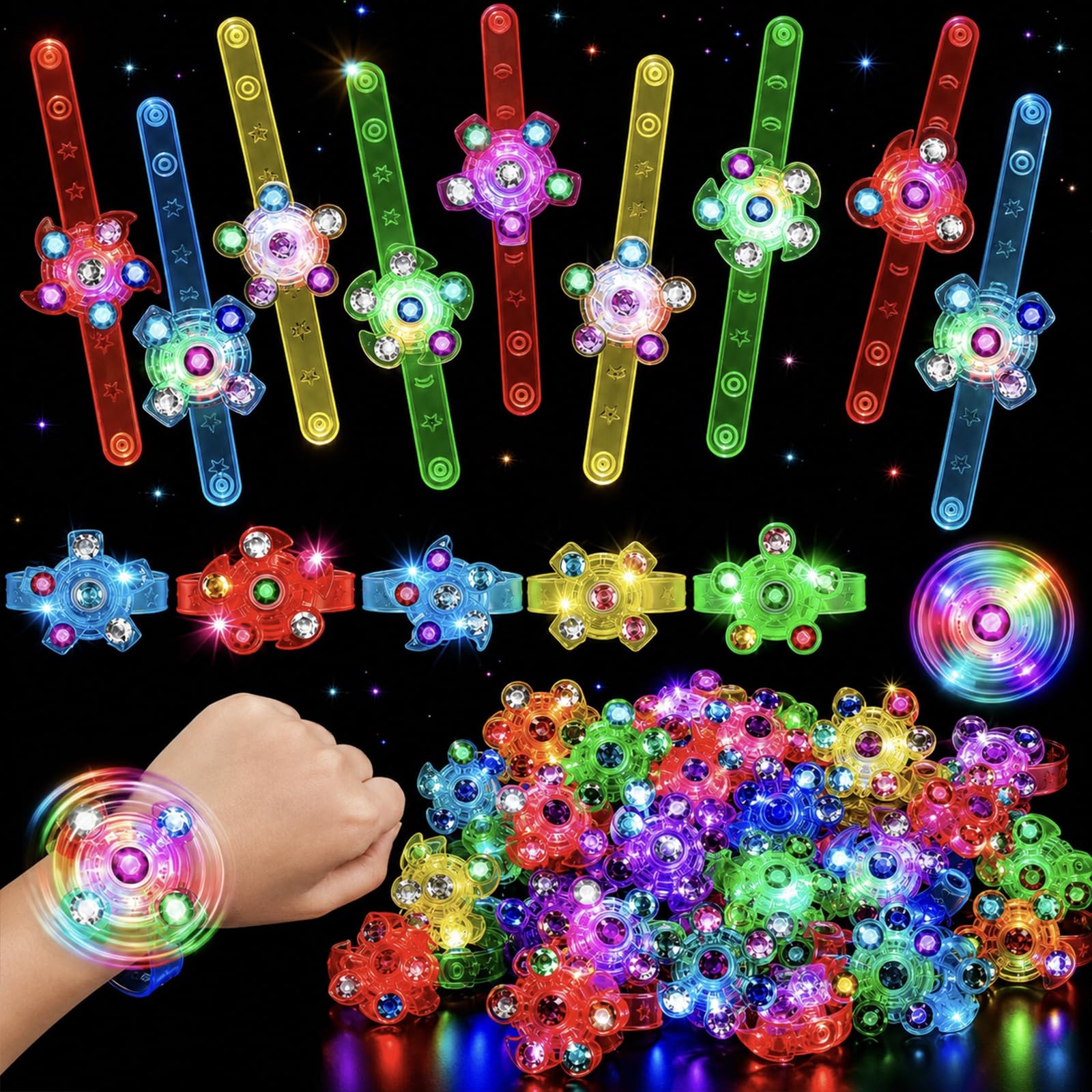 Photo 1 of LovesTown 24 Pack LED Fidget Spinner Bracelets