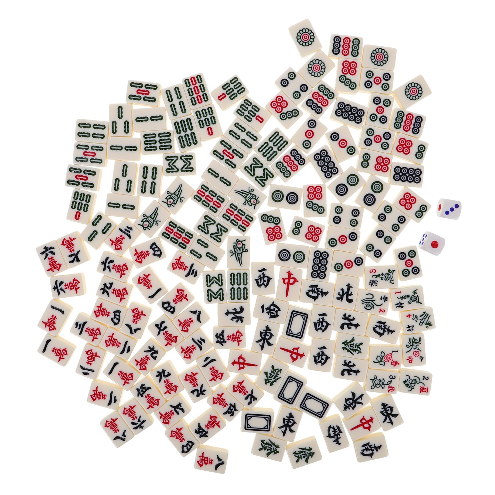 ibasenice Mini Mahjong Kit Portable Ensemble Compact De Tuiles Traditionnelles pour Voyage Et Usage Domestique pour Petits Et Étudiant