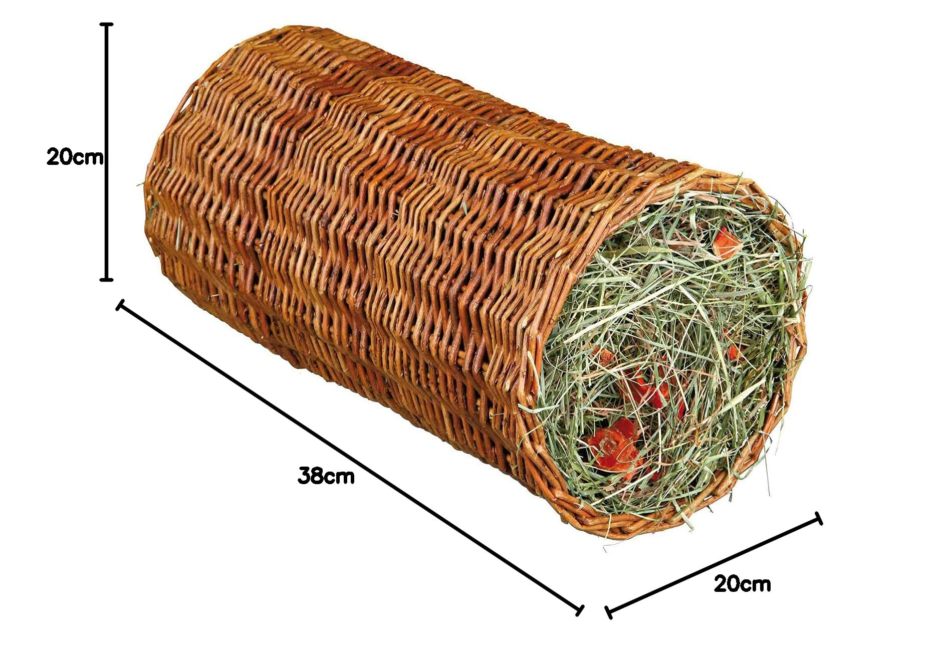 Trixie Tunnel di salice con Fieno/Carota, ø 20 × 38 cm