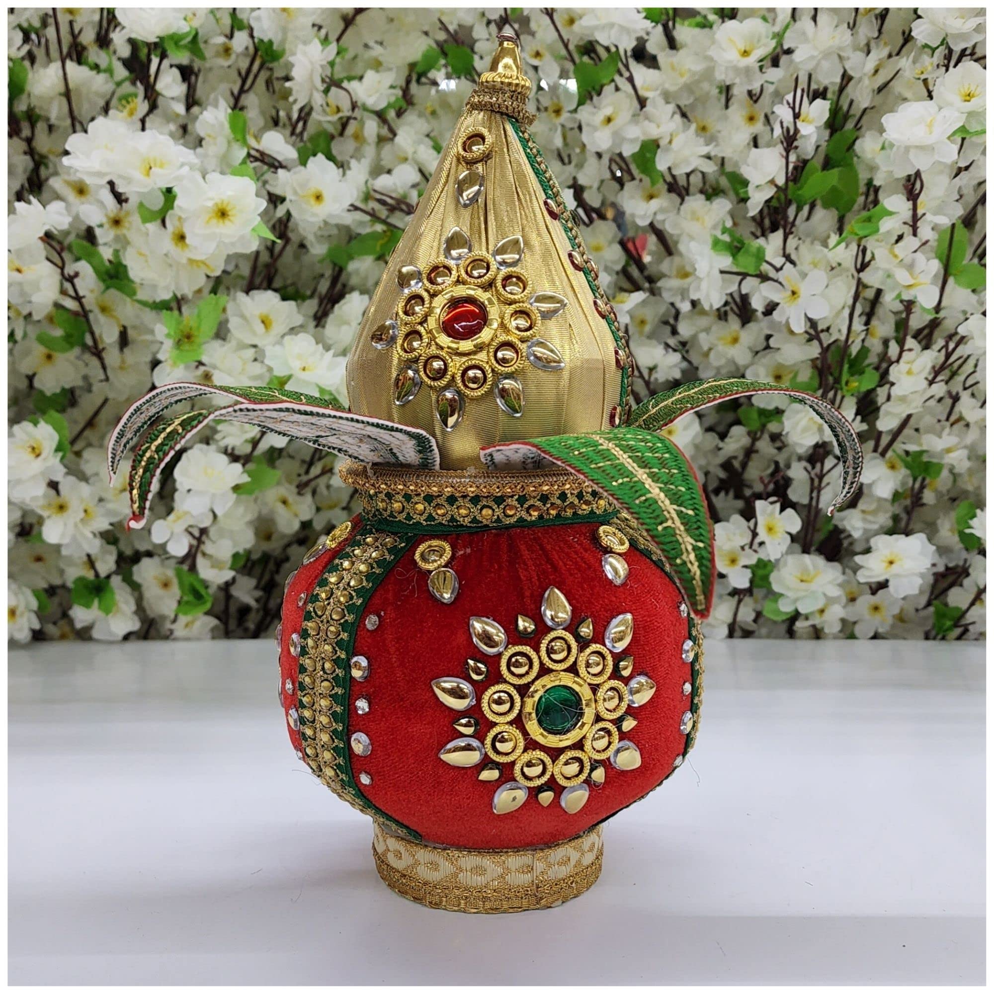 Buy AtoZ India Cart Mangal Kalash Set for Pooja with Coconut and Mango