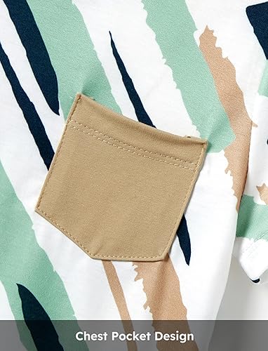 Miniatura 4 de PATPAT Conjuntos familiares a juego de manga corta con cinturón, estampado empalmado y camisetas casuales a juego