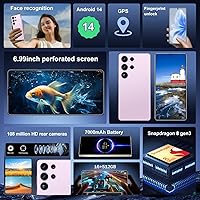 Vista 2 de I25 Ultra 5G Teléfono Inteligente Desbloqueado, Teléfono Celular Completo de 12GB+512GB para Android 14, Teléfono Celular Desbloqueado de 6.99