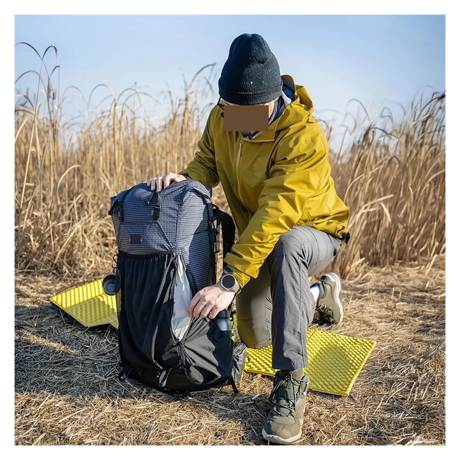 Plecak turystyczny 45L Duża pojemność Outdoor Camping Trekking Torba do wspinaczki górskiej Aluminiowa rama Torba do wspinaczki górskiej Torba(Black 45L)