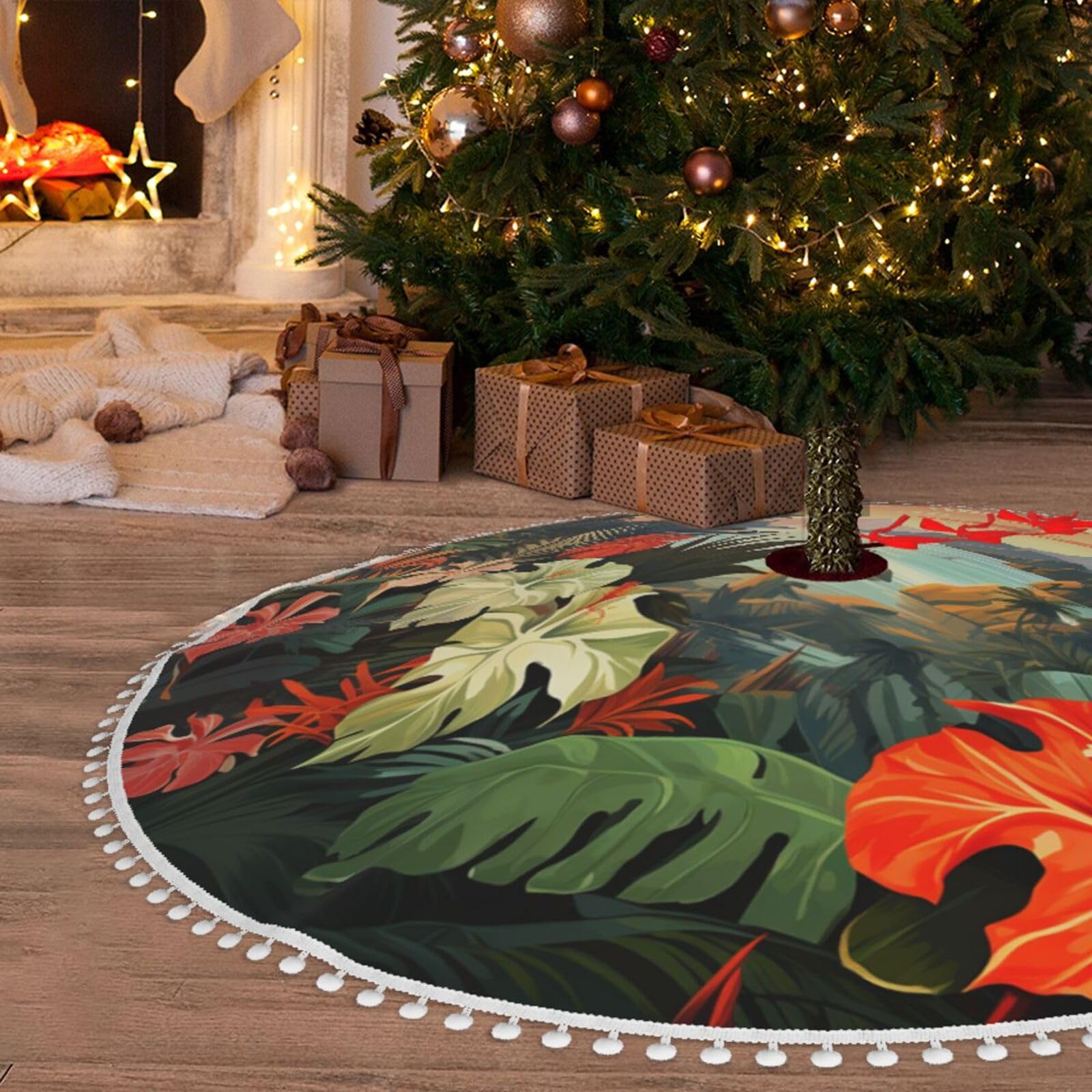 Tapis de sapin de Noël pour vacances et ferme : créez un salon chaleureux en famille