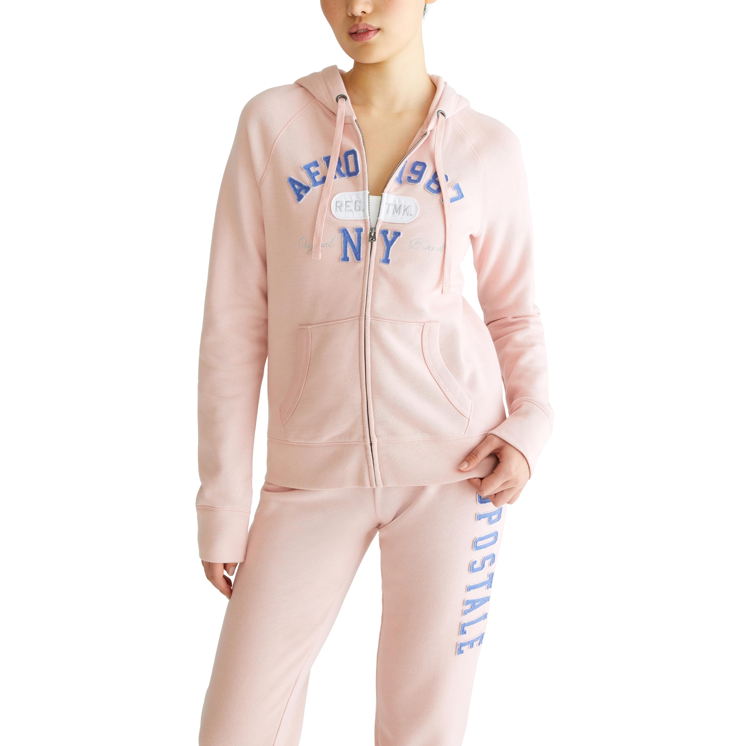 AEROPOSTALEWomen's Aero Logo Full Zip Hoodie- Arches- Aero 1987 New York