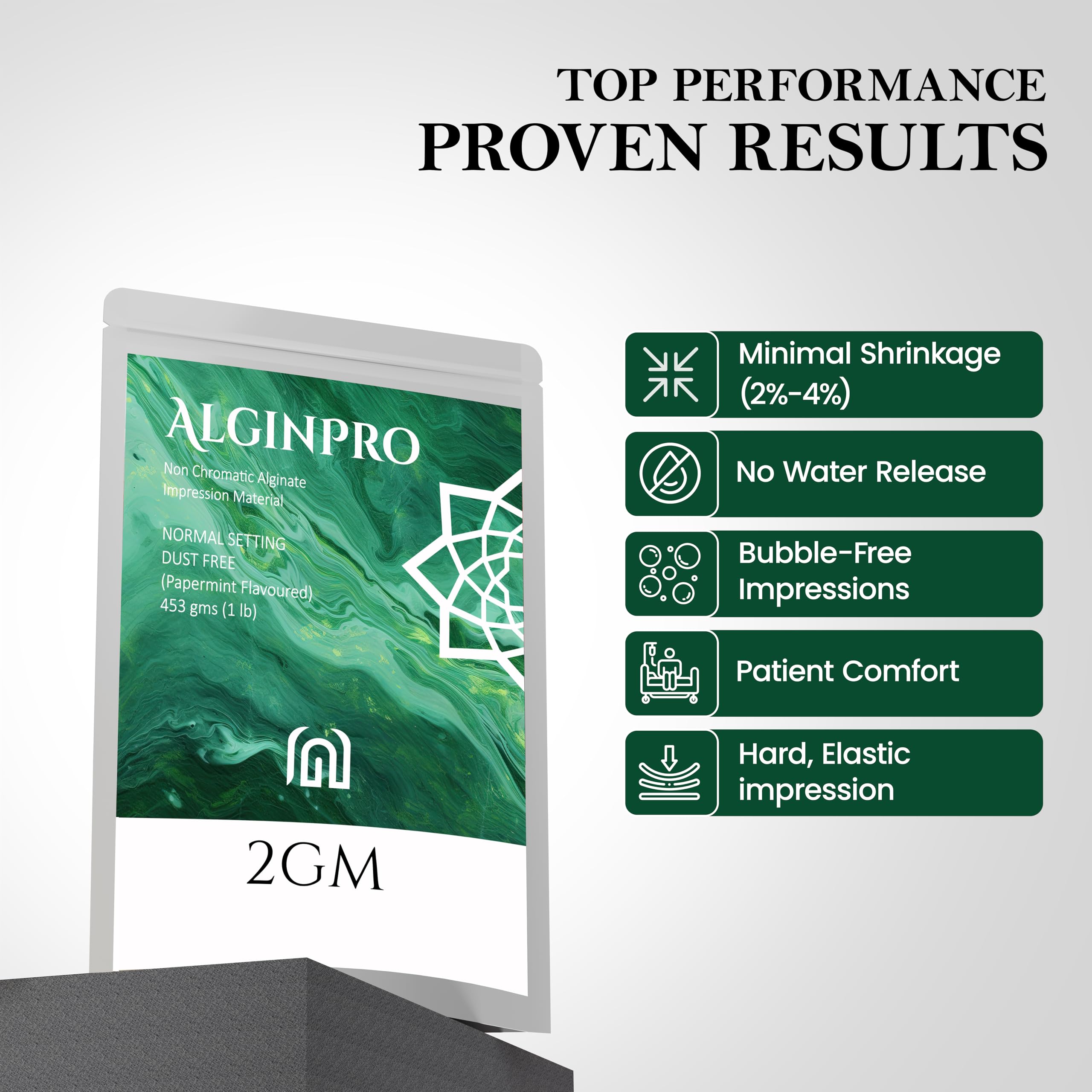 2GM AlginPro - Non-Chromatic Alginate - 453gms - Papermint Flavour 2