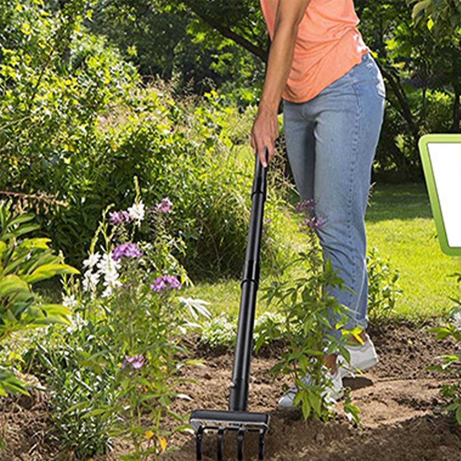 Narzędzie do motyki ogrodowej, Ergonomiczny uchwyt Heavy Duty Hand Hoe z | grabiami, Motyka ogrodnicza z grabiami do pielenia, cięcia i spulchniania gleby