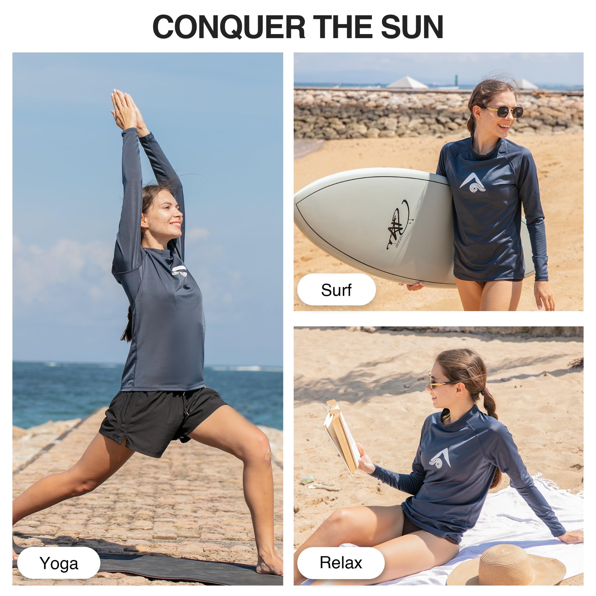 Kanu Surf Damen Keri Langärmeliger Rashguard mit Lsf 50+ Rash-Guard-Shirt