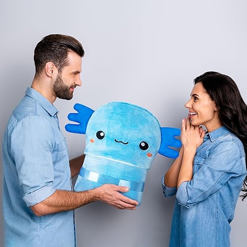 Vista 7 de Axolotl Wearable Hooded Blanket for Adults - Super Soft Warm Cozy Plush Flannel Fleece & Sherpa Hoodie Throw Cloak Wrap - Axolotl Gifts for Women