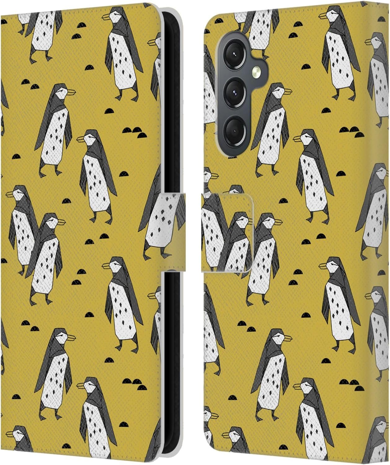 Head Case Designs Officially Licensed Andrea Lauren Design Puffins Birds Leather Wallet Case Compatible with Samsung Galaxy A25 5G
