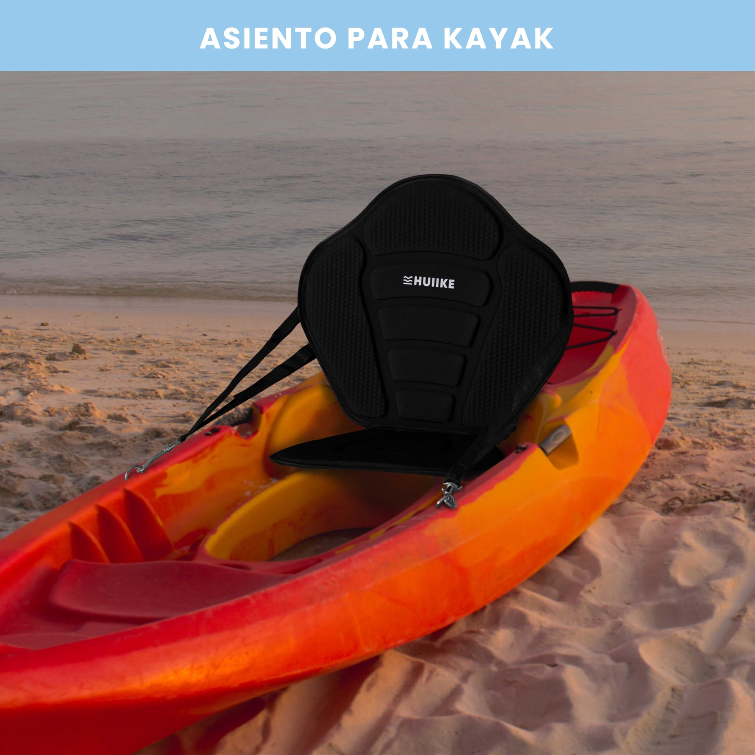 HUIIKE Asiento Paddle Surf y Kayak con 4 Correas Ajustables Acolchado con Bolsa Trasera Silla Sup para Pesca Respaldo
