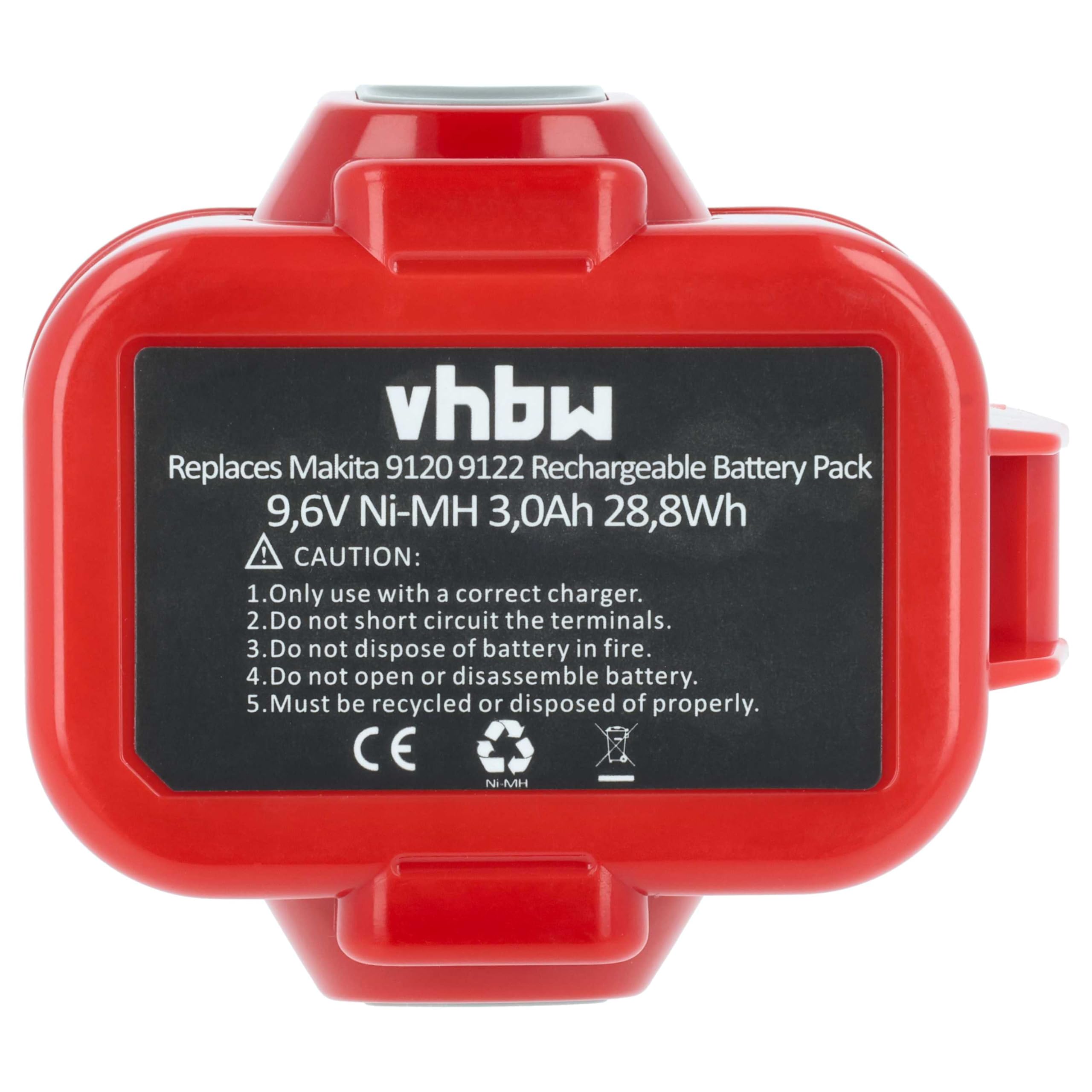 vhbw 3x batteria compatibile con Makita 6796FD, 6797D, 6791DW, 6792DW, 6706DWA, 6791D, 6793D, 6794D, 6796D utensile elettrico (3000 mAh, NiMH, 9,6 V)