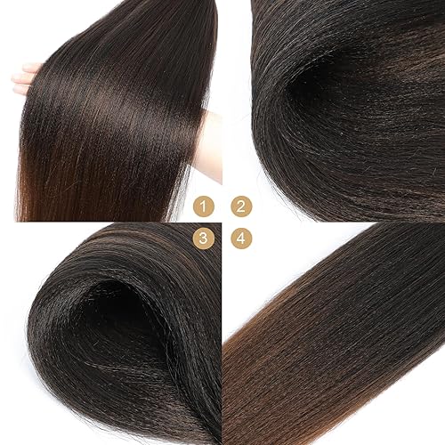 Miniatura 3 de Cabello trenzado preestirado degradado, extensiones de cabello trenzado sedoso, trenzas de cabello trenzado de ganchillo, textura Yaki, cabello