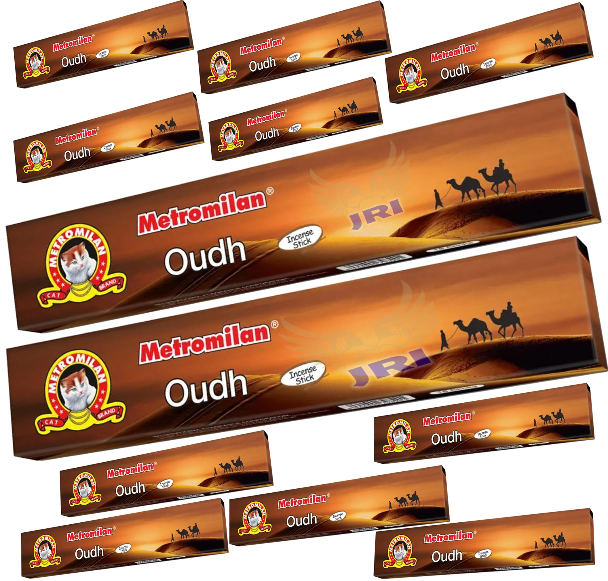 METRO MILAN Oudh INCENSE STICK- Oudh Flavour for Prayer & Pooja 1 BOX,12 PACKs, Total 216 STICKs (18 STICKs in Each Pack) - (Same Day Dispatch)