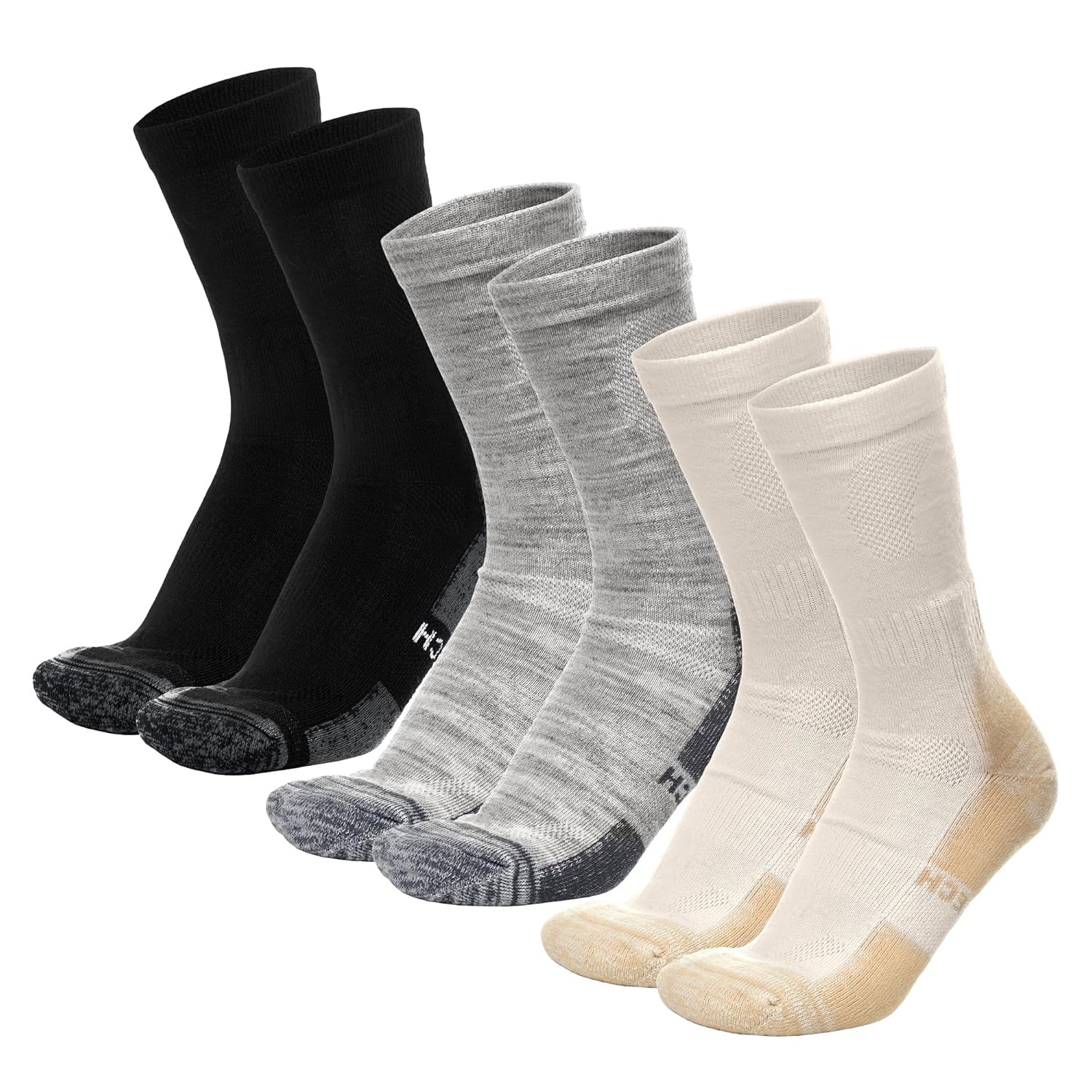 Merino tech Merino Wool Socks for Women And Men - Merino Wool Hiking Socks Crew Style 9-12 Multicolor