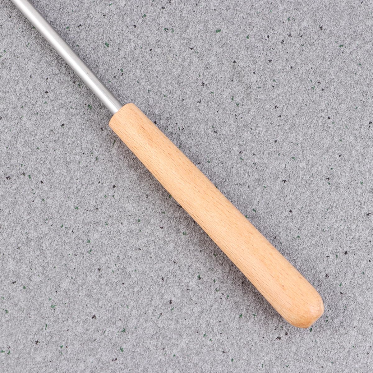 KALLORY Forchette Fonduta in Acciaio Inox Manico in Legno 6 Pezzi, Resistente al Calore, per Cucina e Campeggio
