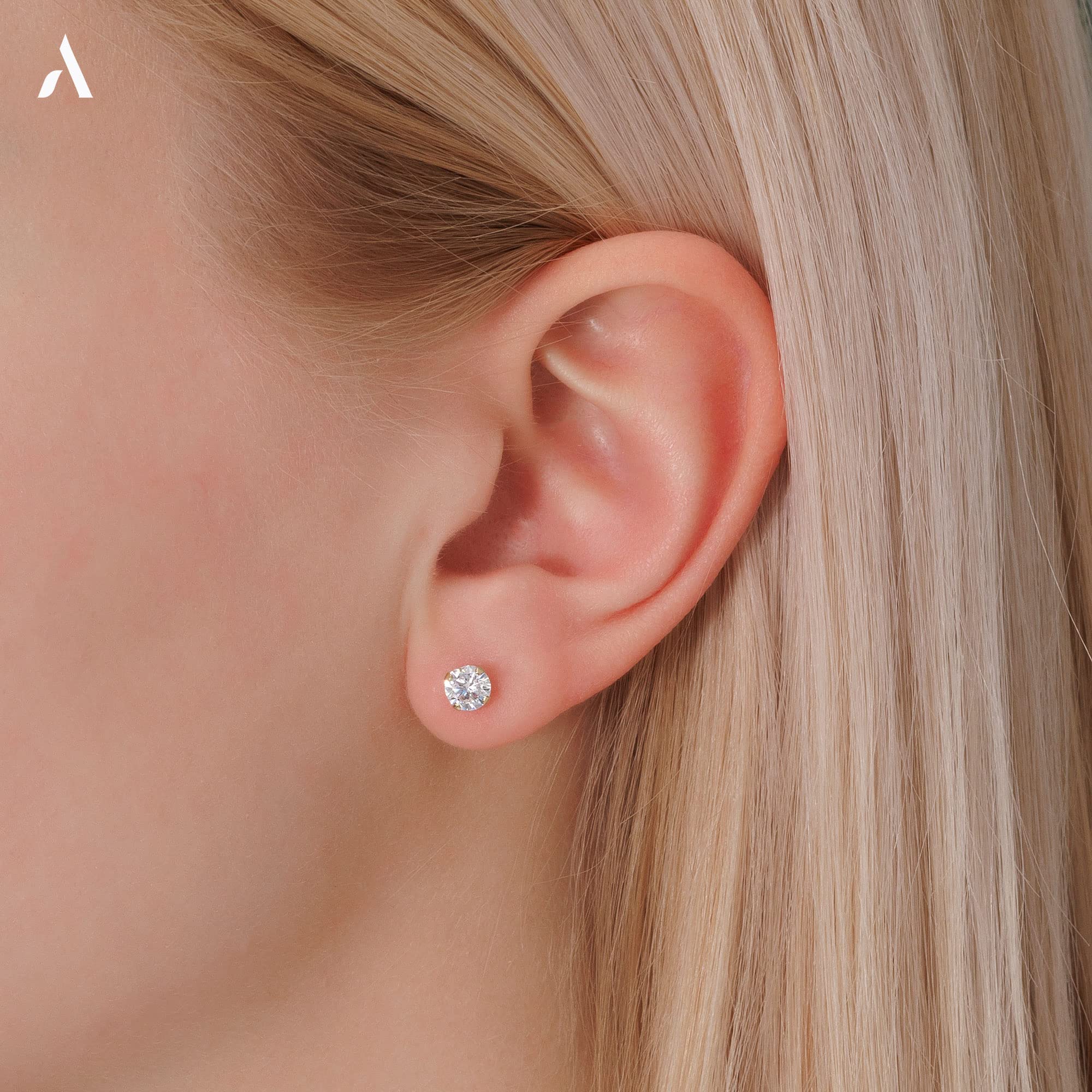 Amberta Allure Damen Ohrstecker aus 9K Gold mit Zirkonia