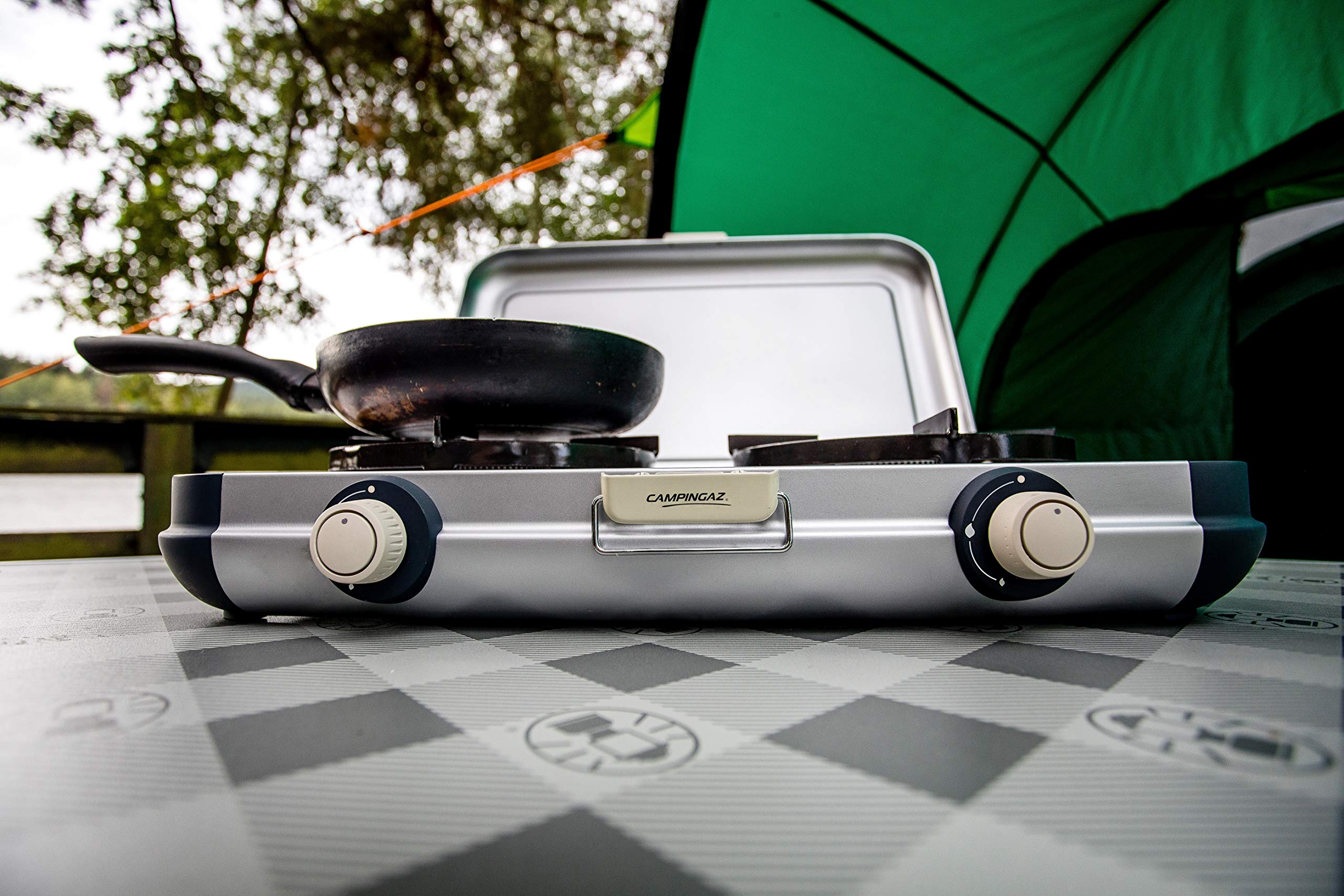 Campingaz, fornello a gas portatile a due fuochi, grill esterno