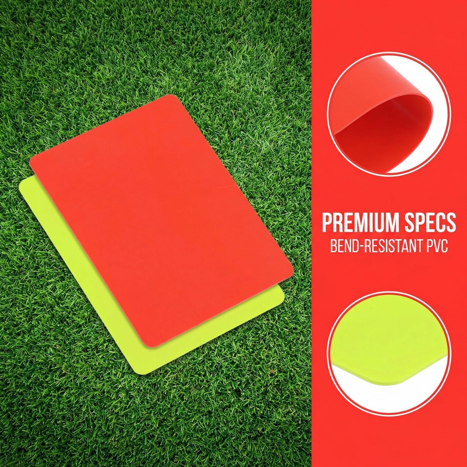 Dos Tarjetas De Árbitro De Fútbol, Roja Y Amarilla, Equipo para Árbitros Y Entrenadores, Material De PVC