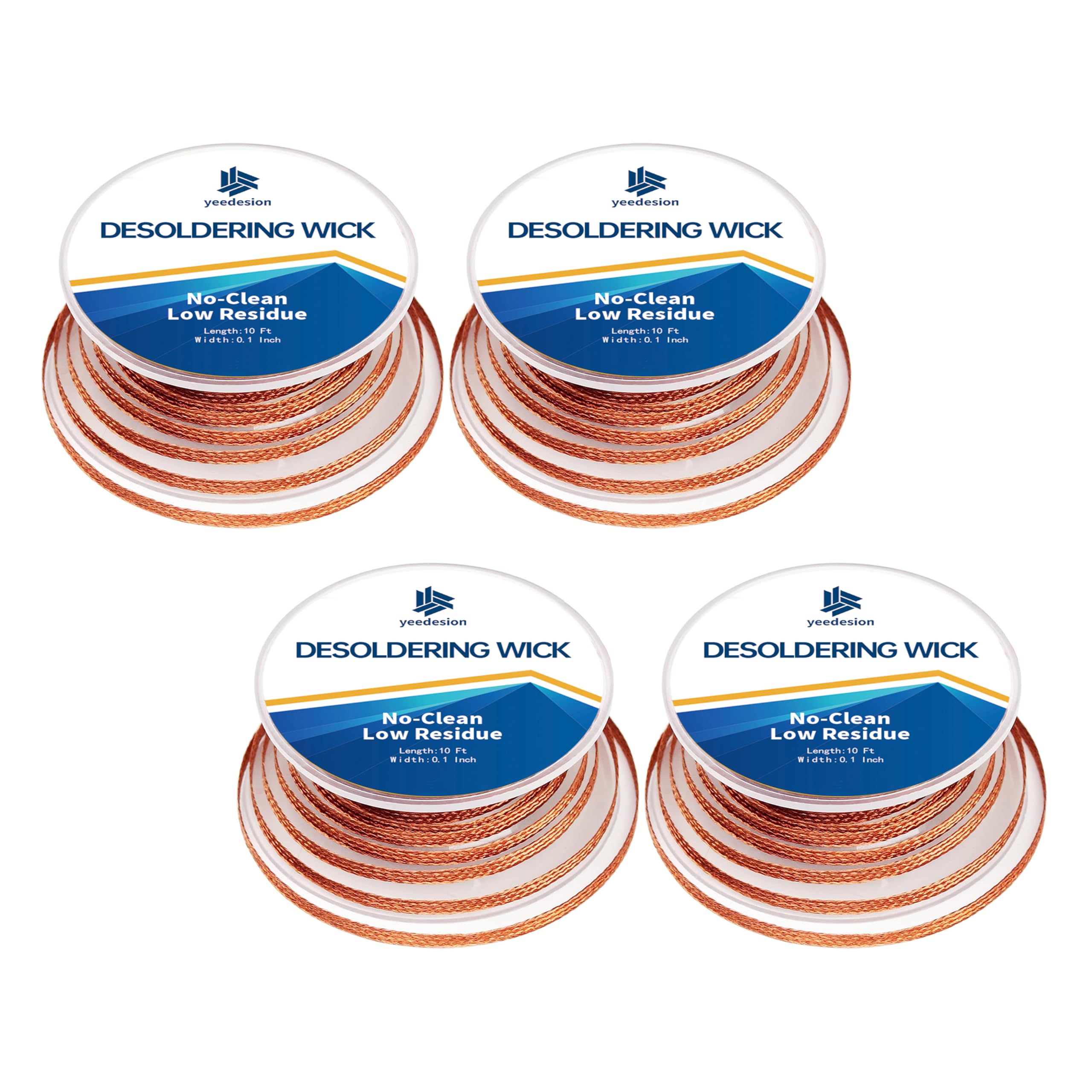 Yeedesion Solder Wick Braid 10Ft Desoldering Wick Braid Remover Tool With Flux No-Clean Soldering Wick Desolder Soldering 0.1 Inch Width