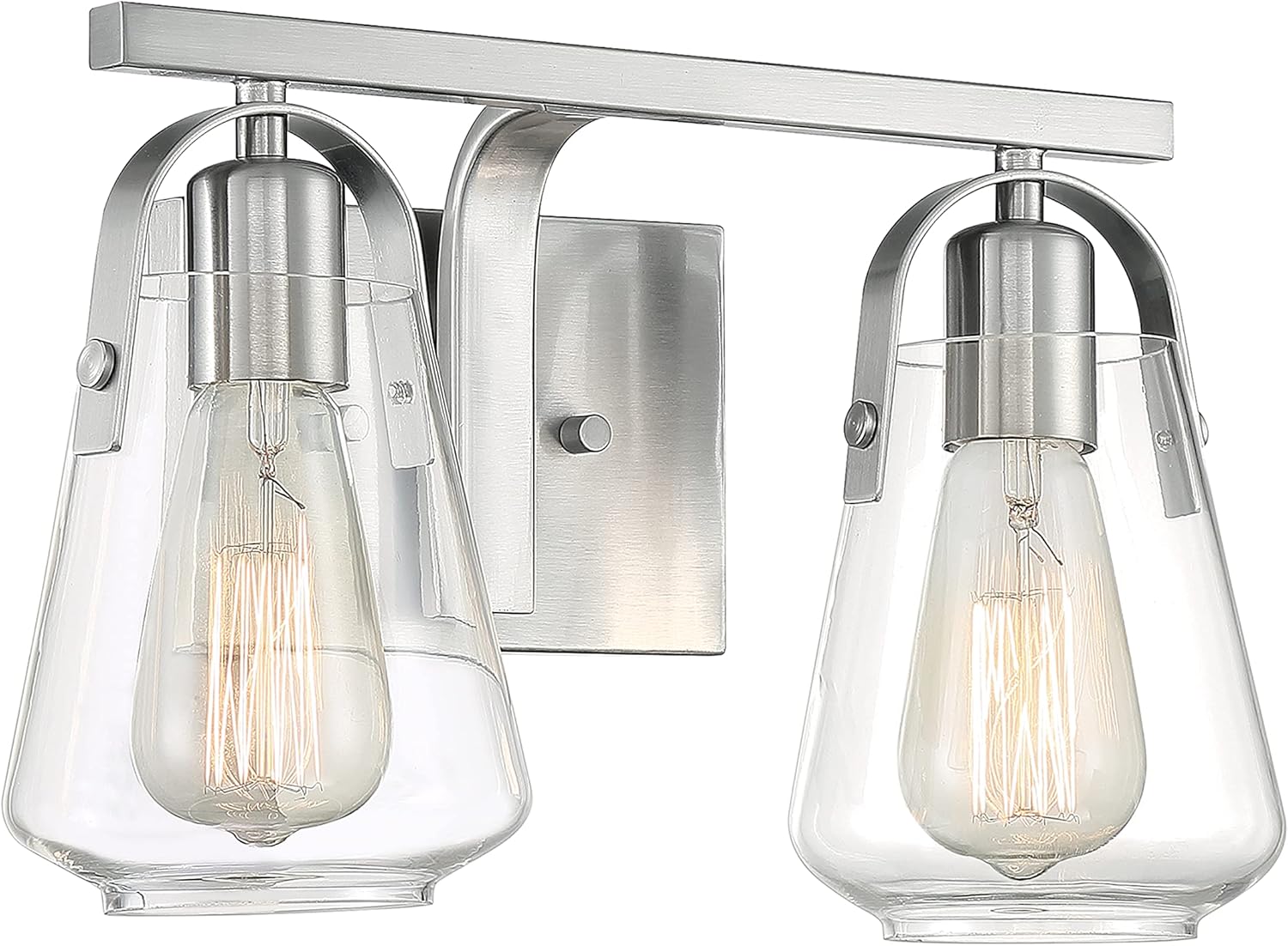 NUVO 60/7112 Skybridge 2 Light Vanity Fixture, Brushed Nickel Finish