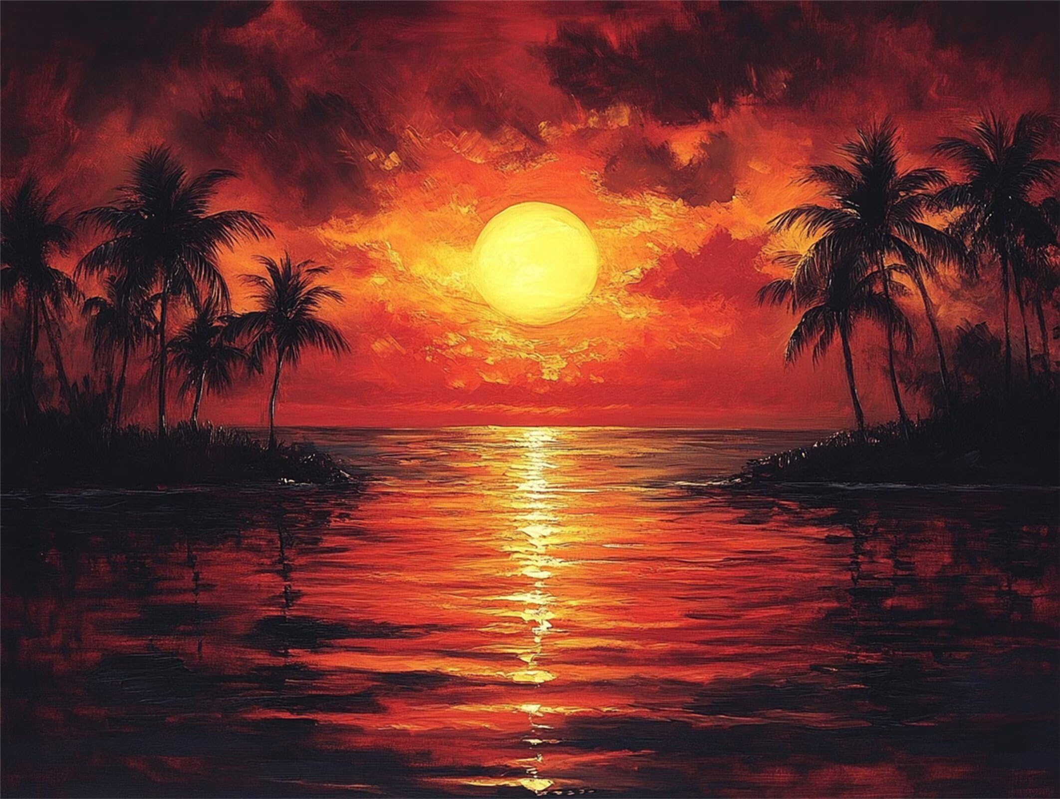 Puzzle 1000 Pièces Coucher de Soleil Puzzles Classiques Abstrait n-430