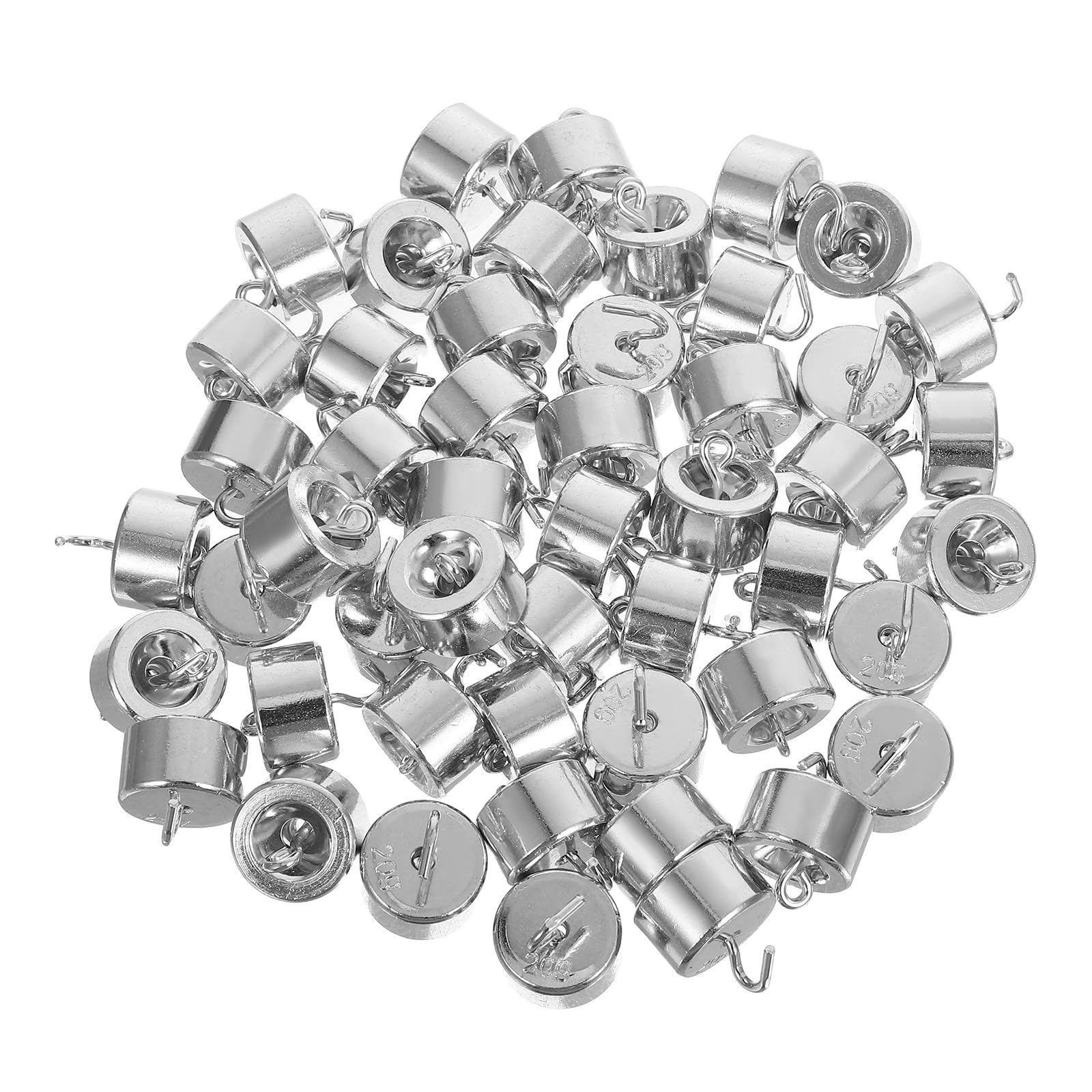 SHINEOFI Set di Pesi da Laboratorio Gancio 50 Pezzi 20 G Ciascuno in Ferro Cromato per Esperimenti di Fisica, Materiale Didattico per Laboratori Scientifici e Attività Educative