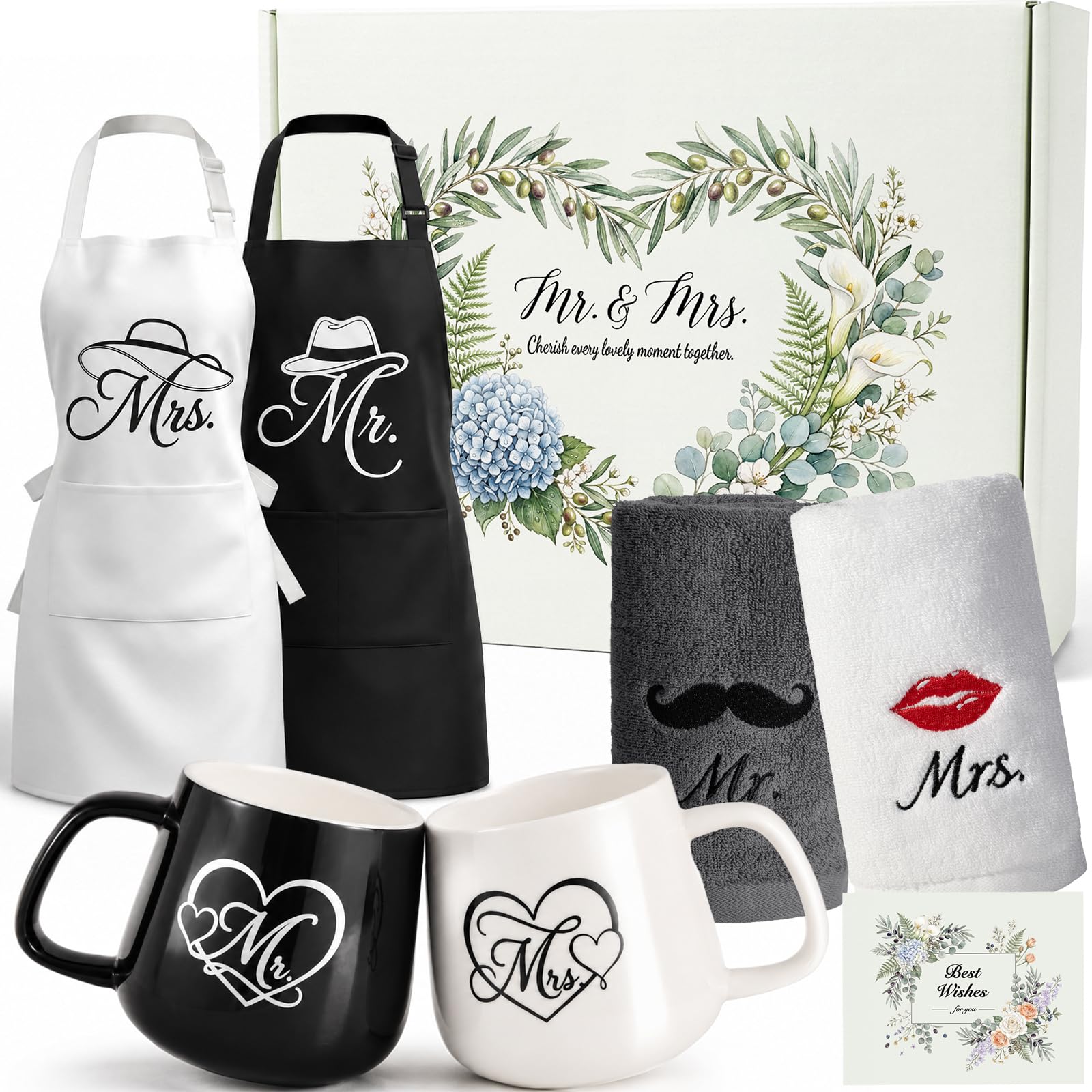 Ensemble cadeau de mariage pour couple de mariés, coffret cadeau Mr