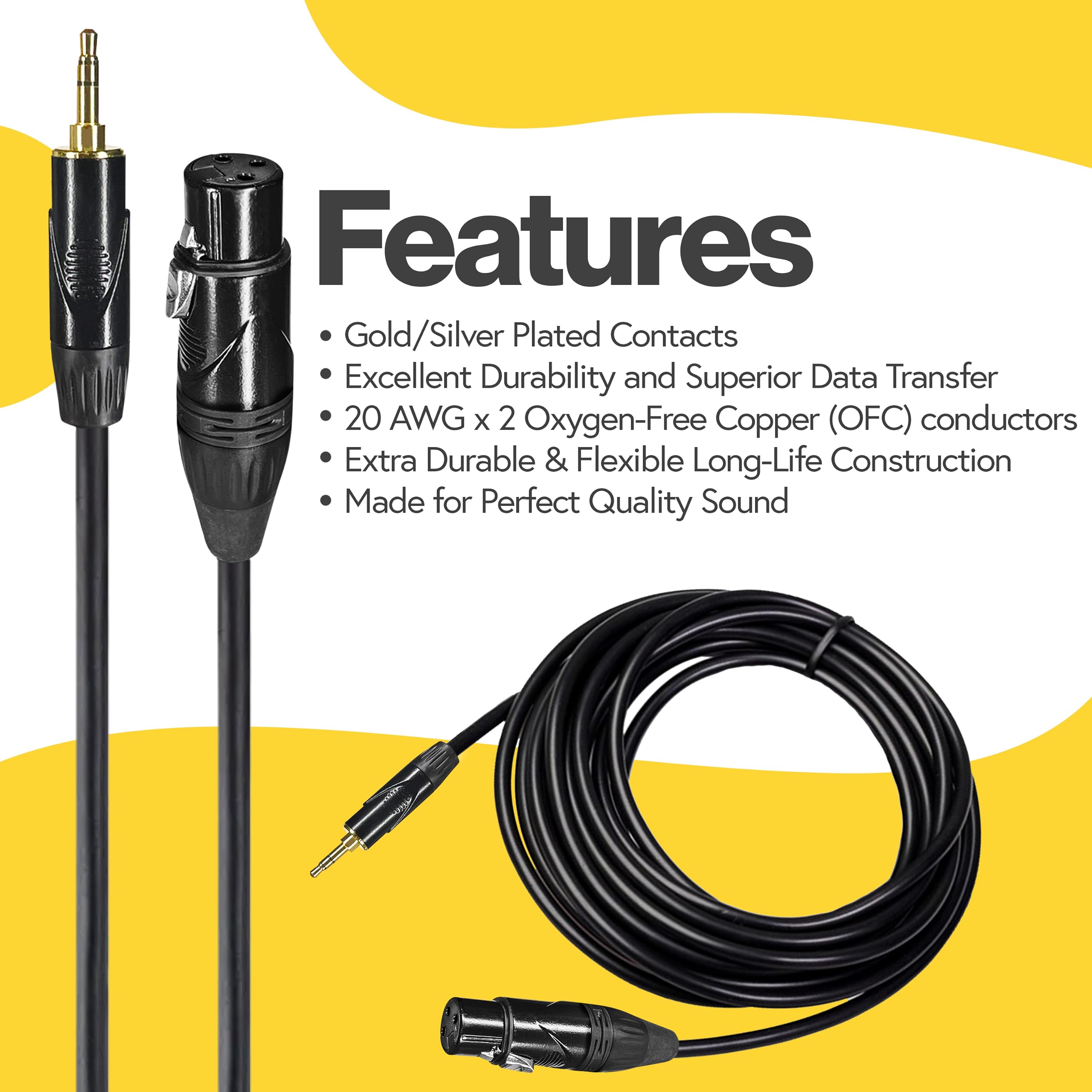 Amazon.com: BRENDAZ Unbalanced 3.5mm TRS Mini Stereo to XLR Female